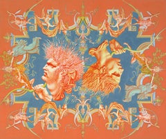 "Feb y Diana" Pintura original para decoración de interiores de lujo