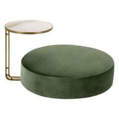 Febe Set of Green Pouf and Small Table
