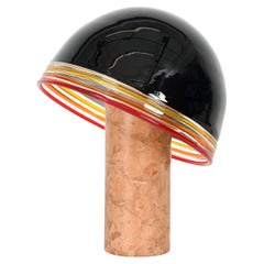 "Febo" Table Lamp, Red Marble and Murano Glass by Pamio & Toso for Leucos, 1970s