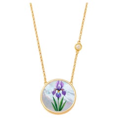 February birth month flower pendant - Iris flower pendant February birth month flower pendant - Iris flower pendant