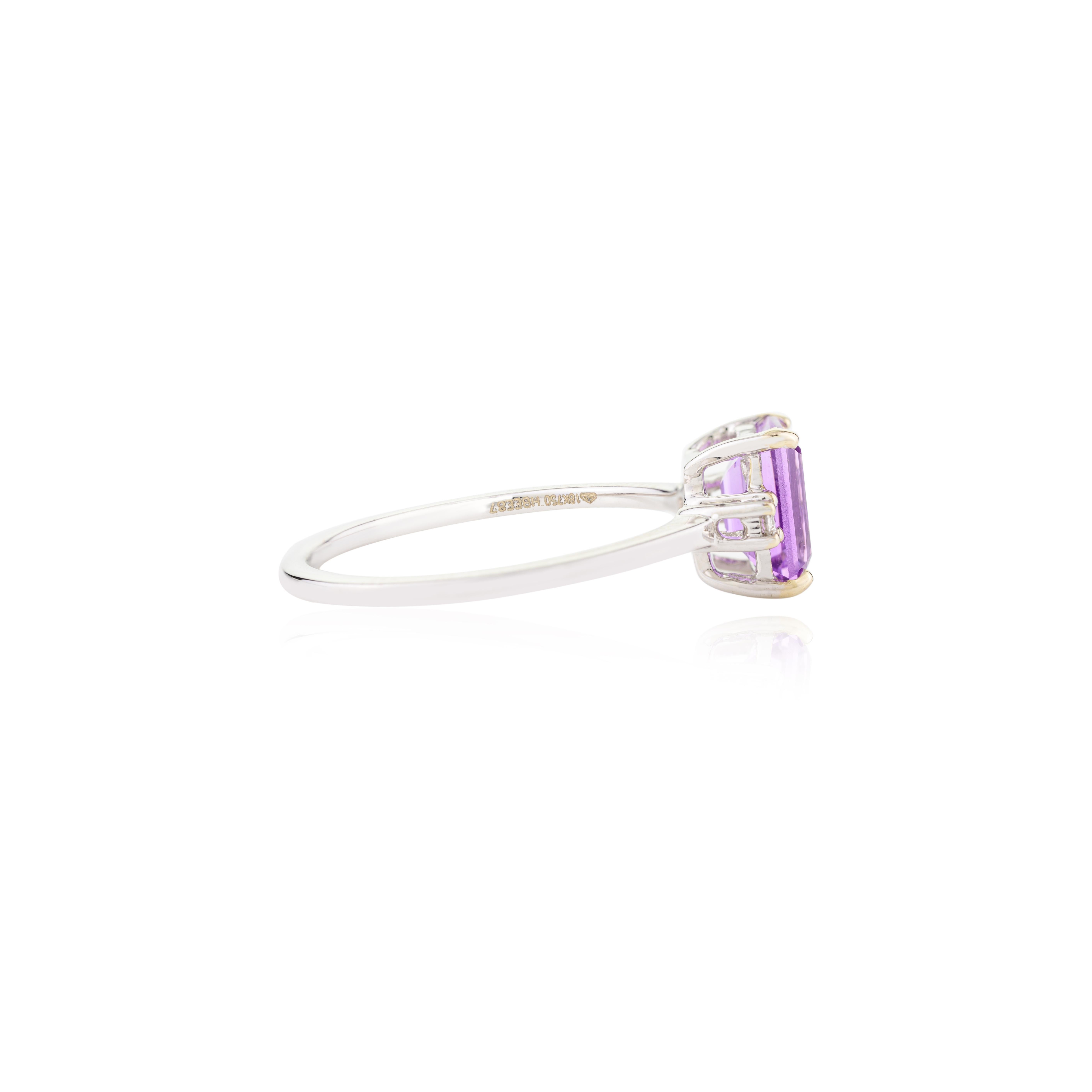 in vendita:  Anello da donna con ametista e diamanti in oro bianco massiccio 18 ct. 3