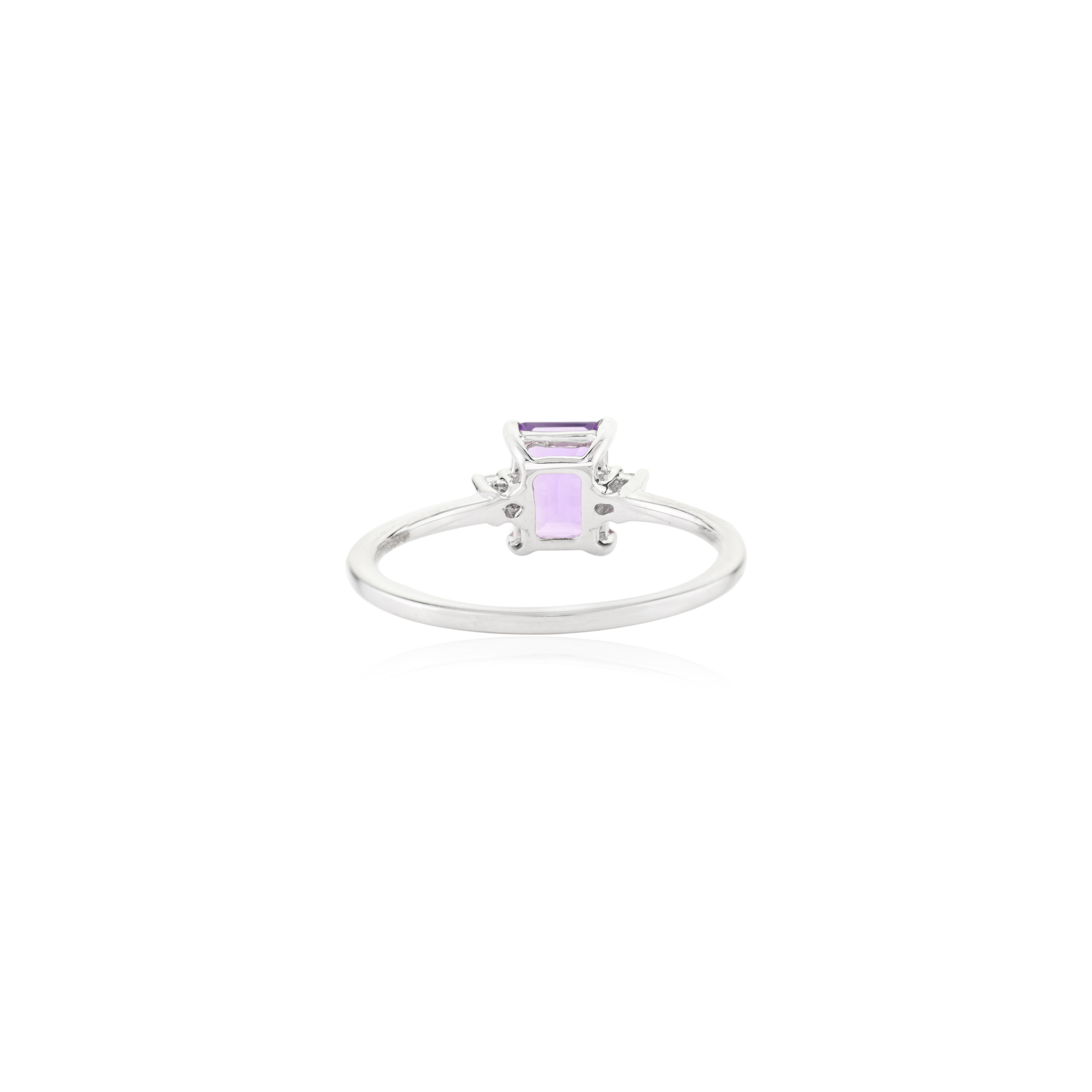 in vendita:  Anello da donna con ametista e diamanti in oro bianco massiccio 18 ct. 4