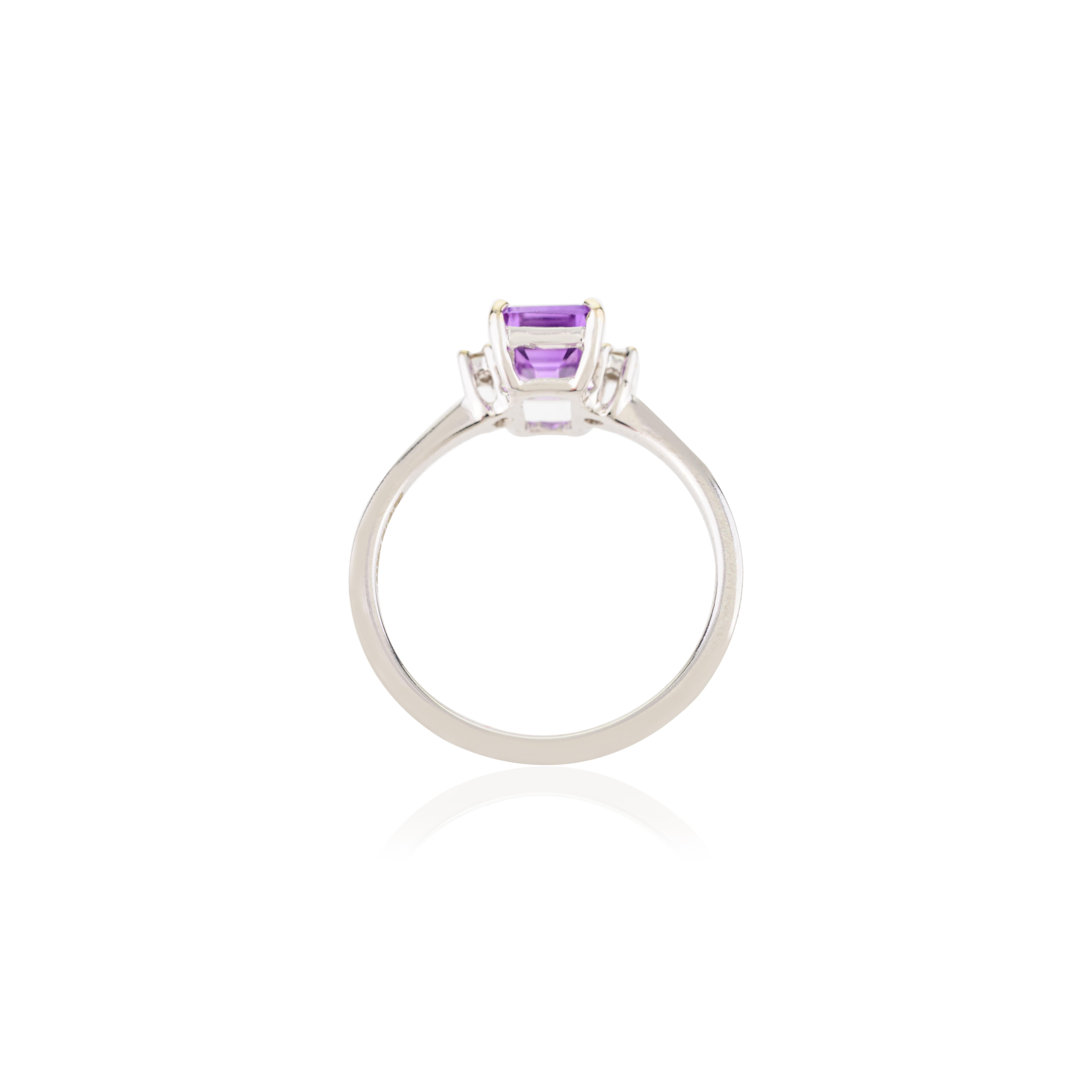 in vendita:  Anello da donna con ametista e diamanti in oro bianco massiccio 18 ct. 7