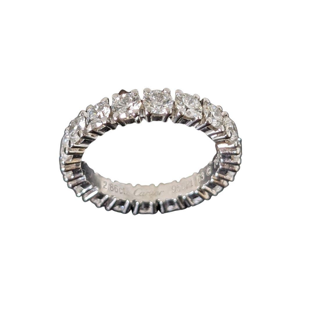 Fede Cartier Destinée, platino 950/1000, ornata di 18 diamanti taglio brillante 2,56 carati
Misura IT 13 - 53
Peso 5,12 grammi
Prezzo di listino Cartier 23.100 euro