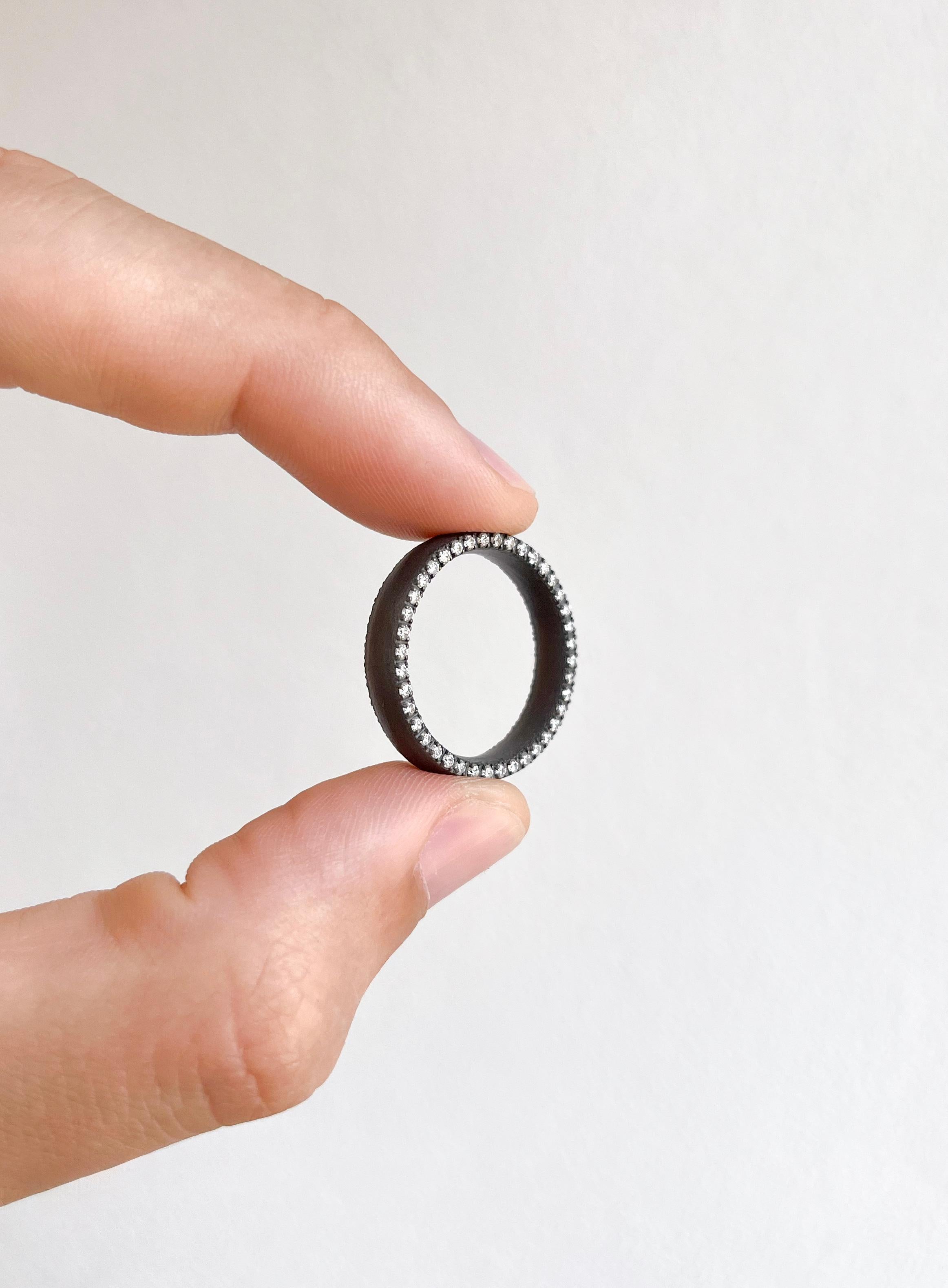 in vendita:  Fede matrimoniale MANO J anello titanio diamanti bianchi 0.81 carati misura 54mm 3