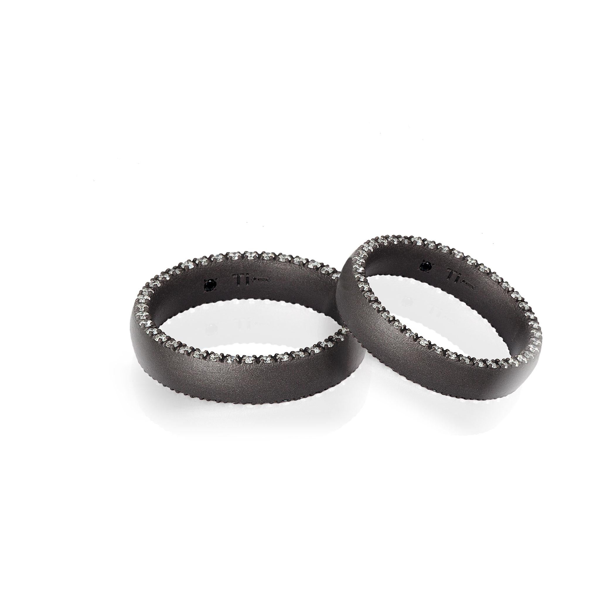 in vendita:  Fede matrimoniale MANO J anello titanio diamanti bianchi 0.81 carati misura 54mm 6
