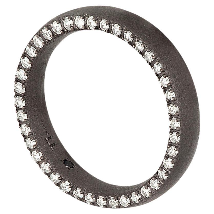 Fede matrimoniale MANO J anello titanio diamanti bianchi 0.81 carati misura 54mm