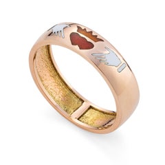 Fede Ring, 18 Karat Rose Gold with Enamel Inlay
