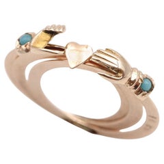 Anillo Fede en oro rosa de 14k, promesa de amor, anillo sentimental de fe, anillo de boda