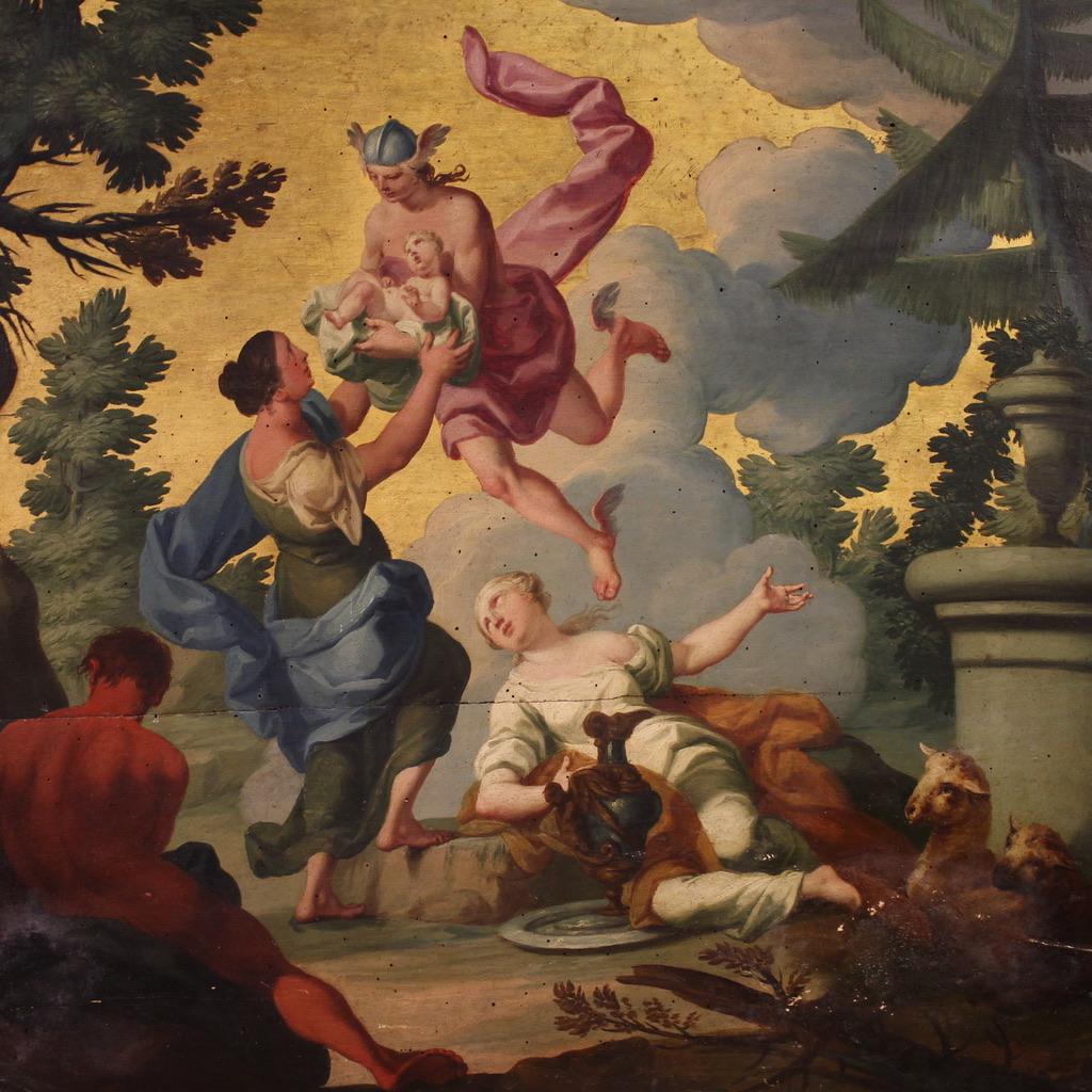 18. Jahrhundert Öl auf Tafel Italienisches mythologisches Gemälde, 1760 – Painting von Fedele Fischetti