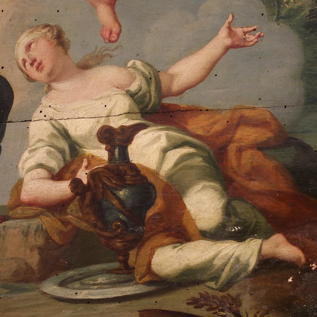 18. Jahrhundert Öl auf Tafel Italienisches mythologisches Gemälde, 1760 im Angebot 1