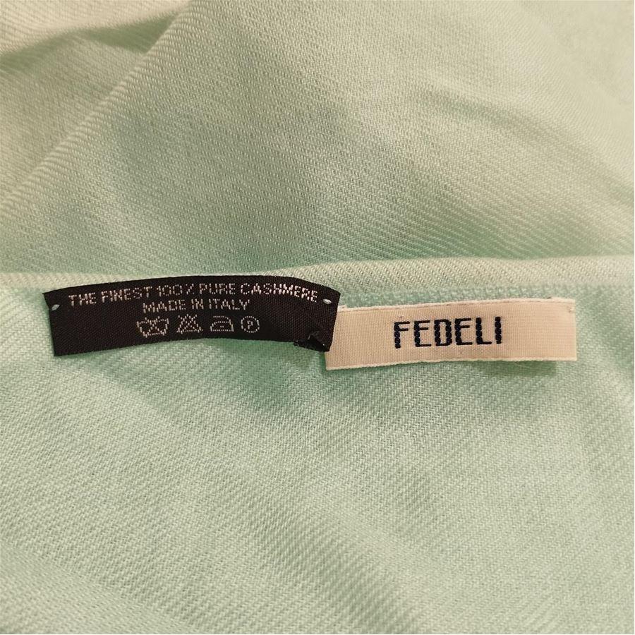 Gray Fedeli Mint Green Cashmere Stole For Sale