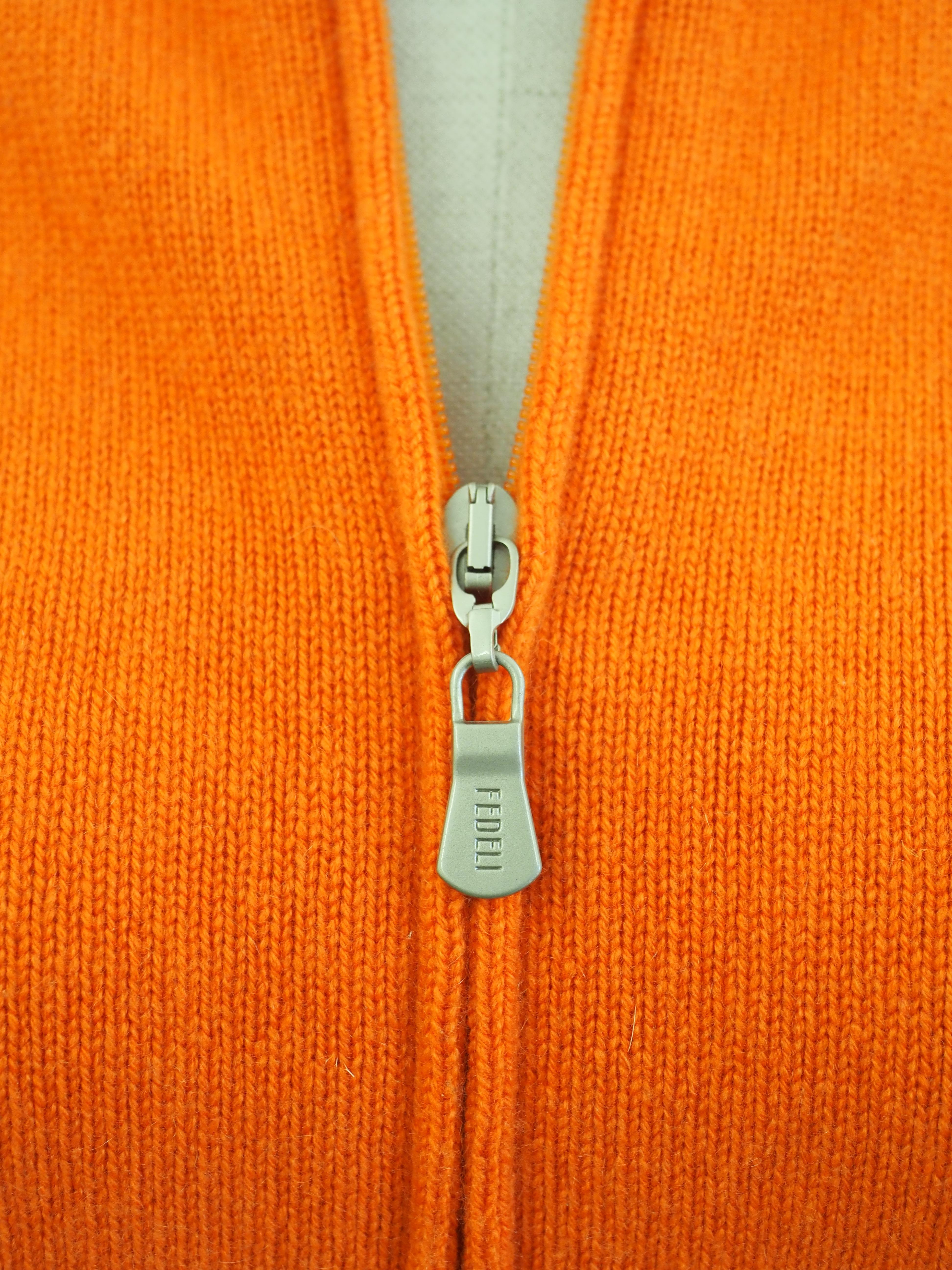 Fedeli orange cachemire vest For Sale 6