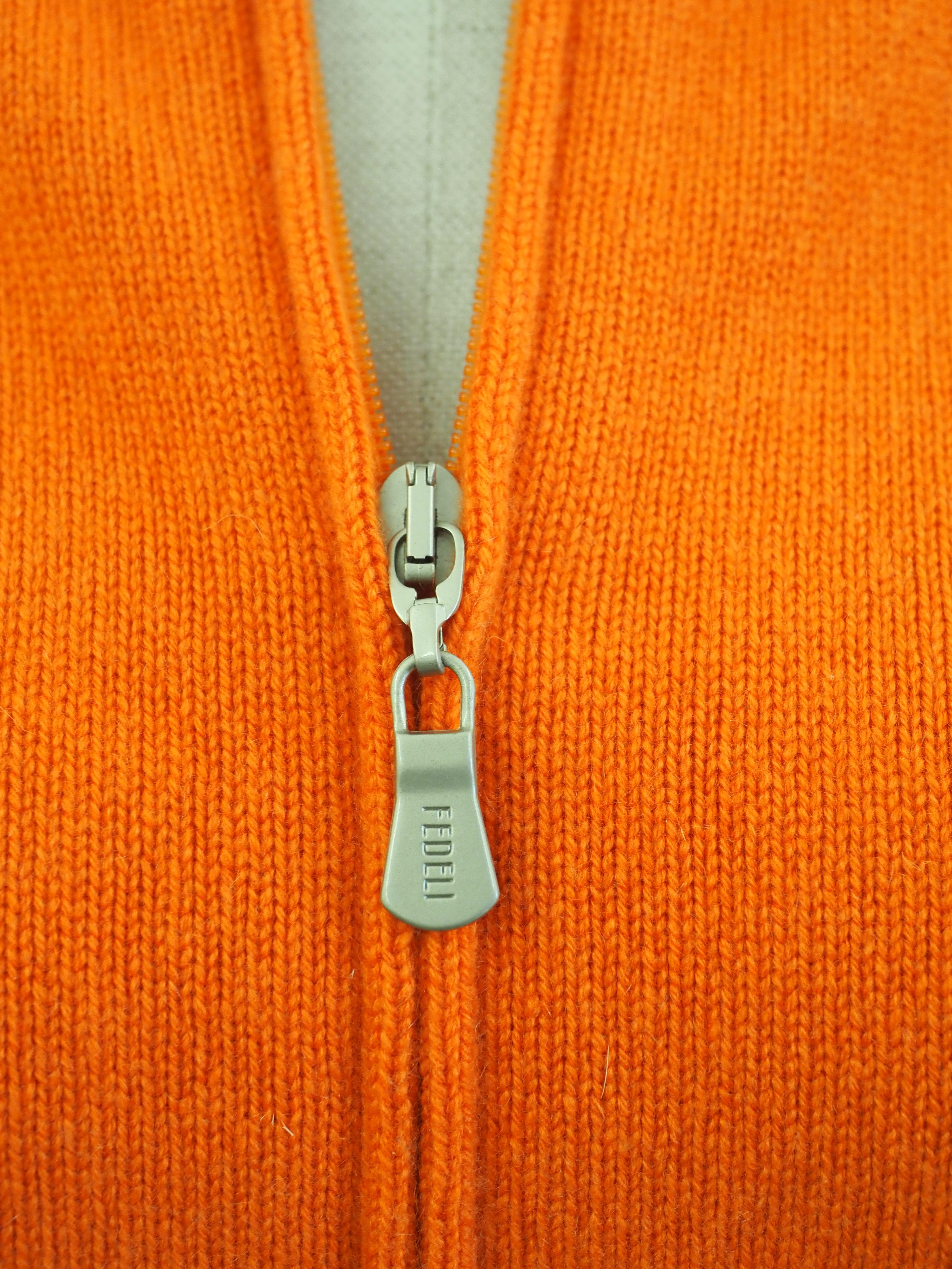 Fedeli orange cachemire vest For Sale 7