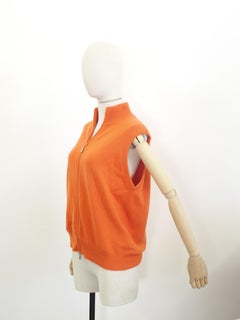 Vintage Fedeli Orange Cachemire Vest Size 50 Men's Circa 1990s Fashion
