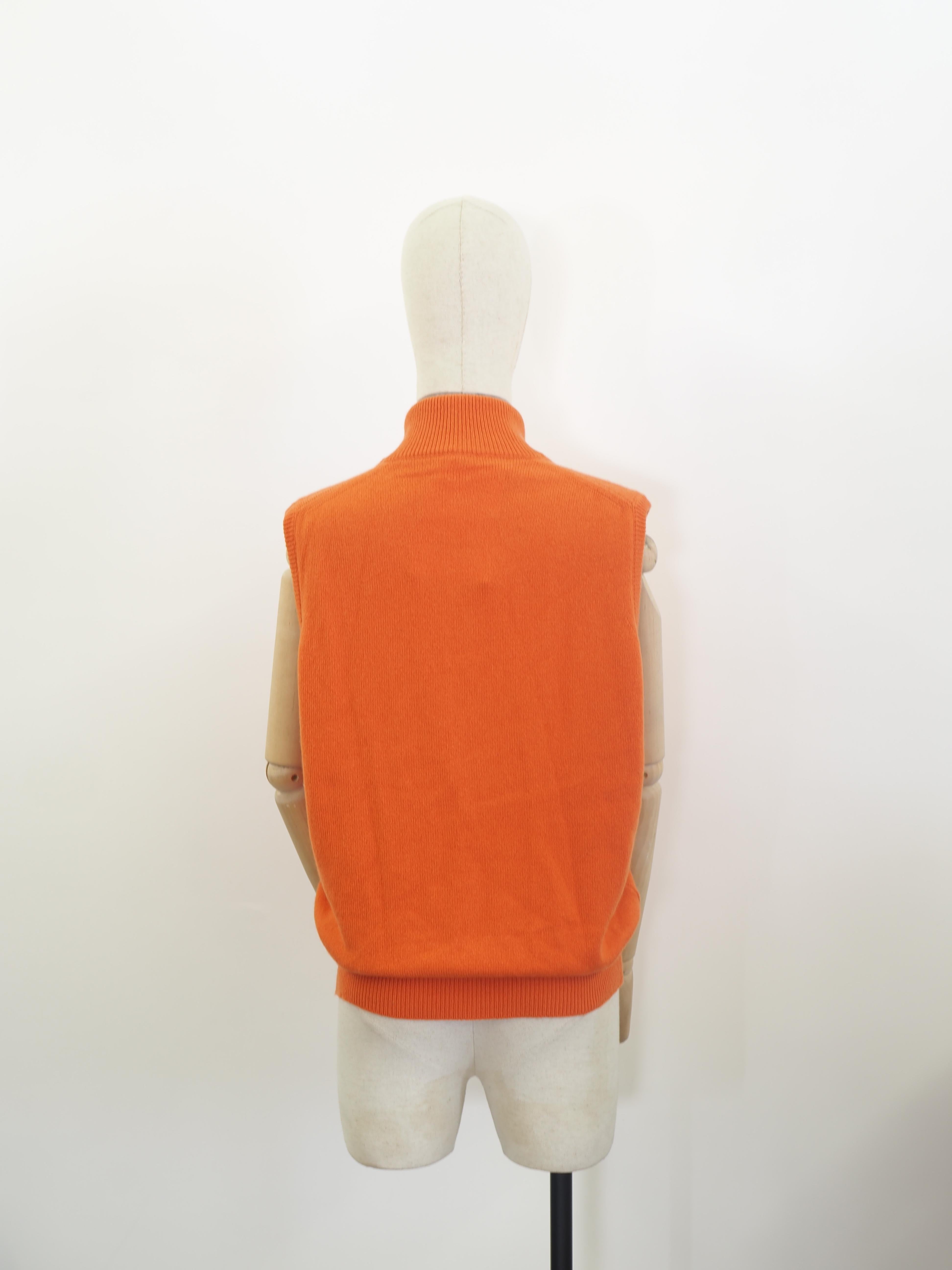 Men's Fedeli orange cachemire vest For Sale