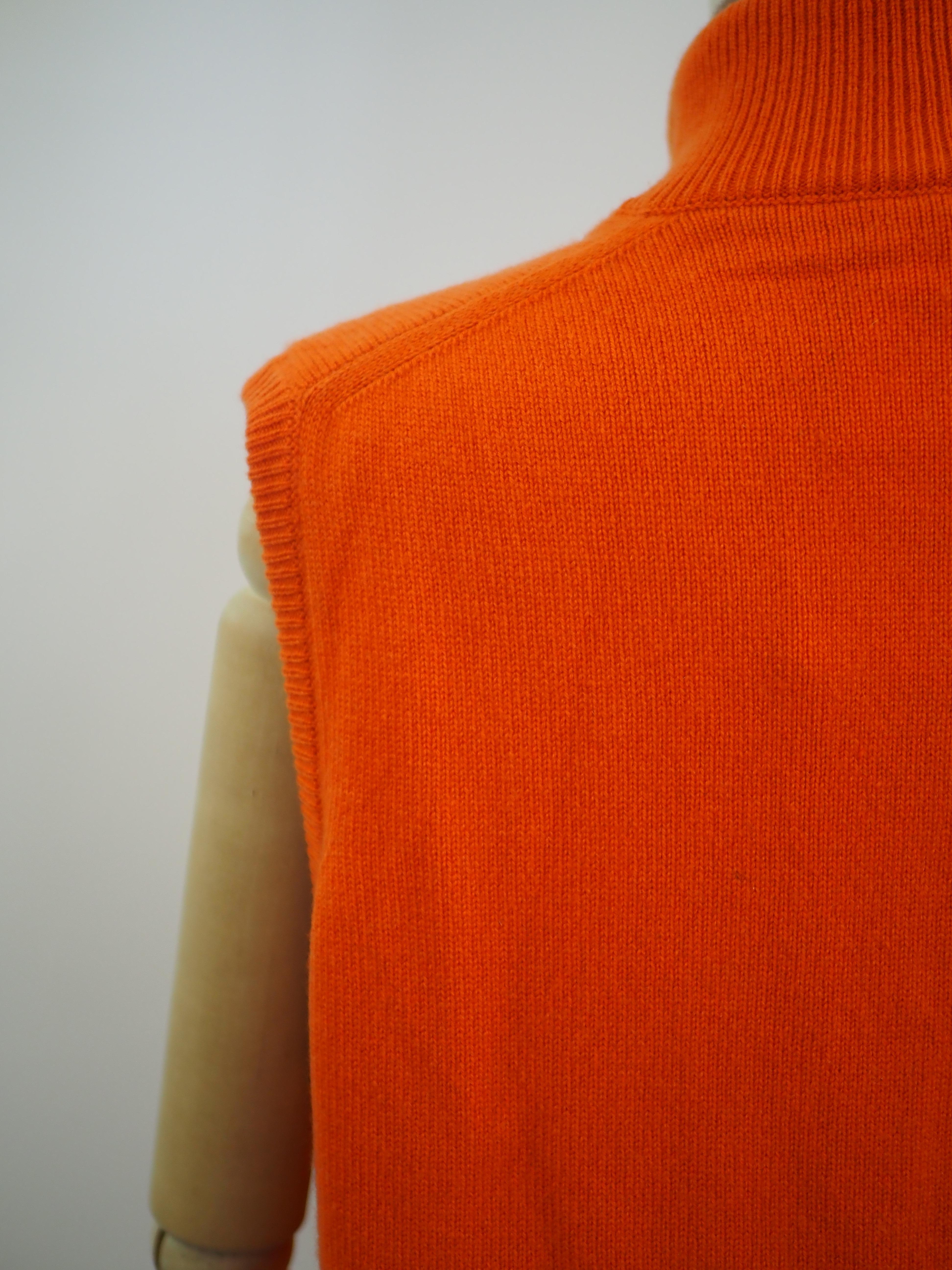 Fedeli orange cachemire vest For Sale 4