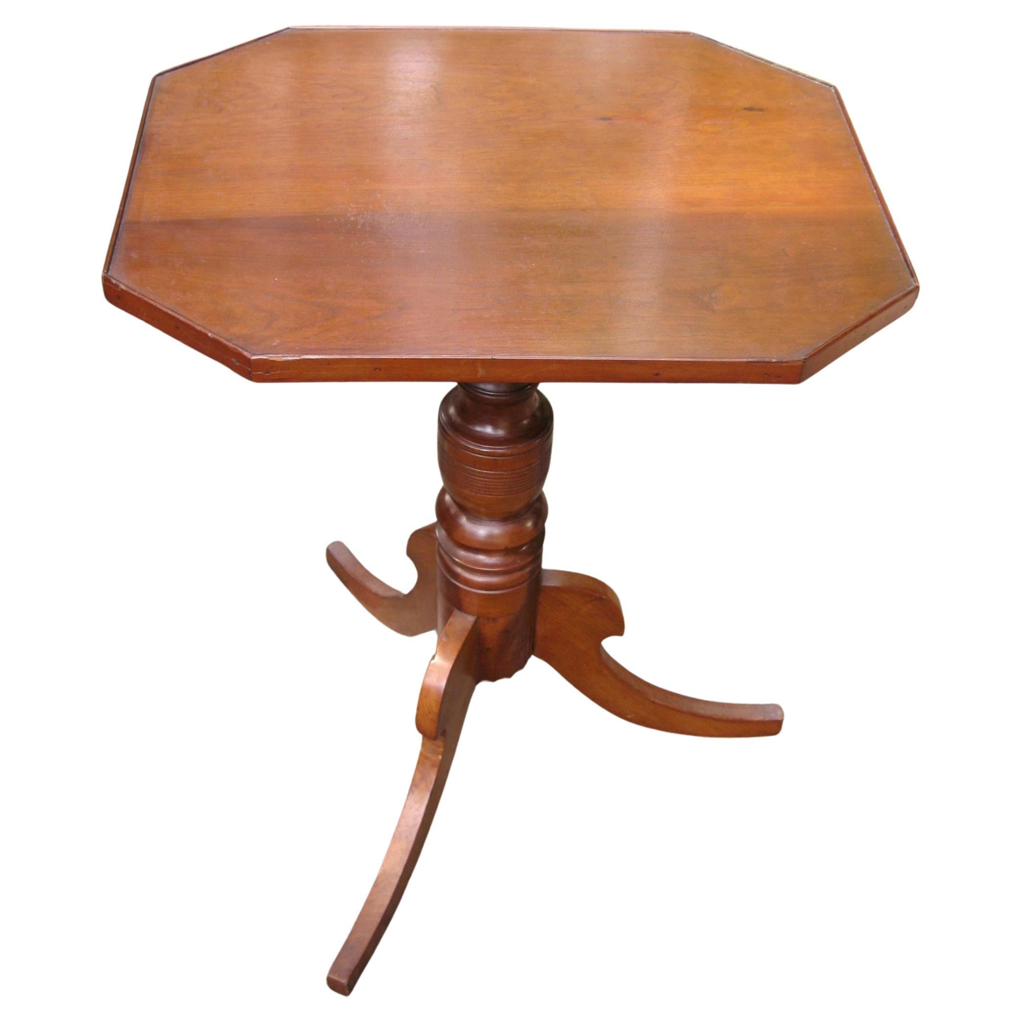 Federal 1820s Cherry Tilt-Top Table Candle Stand