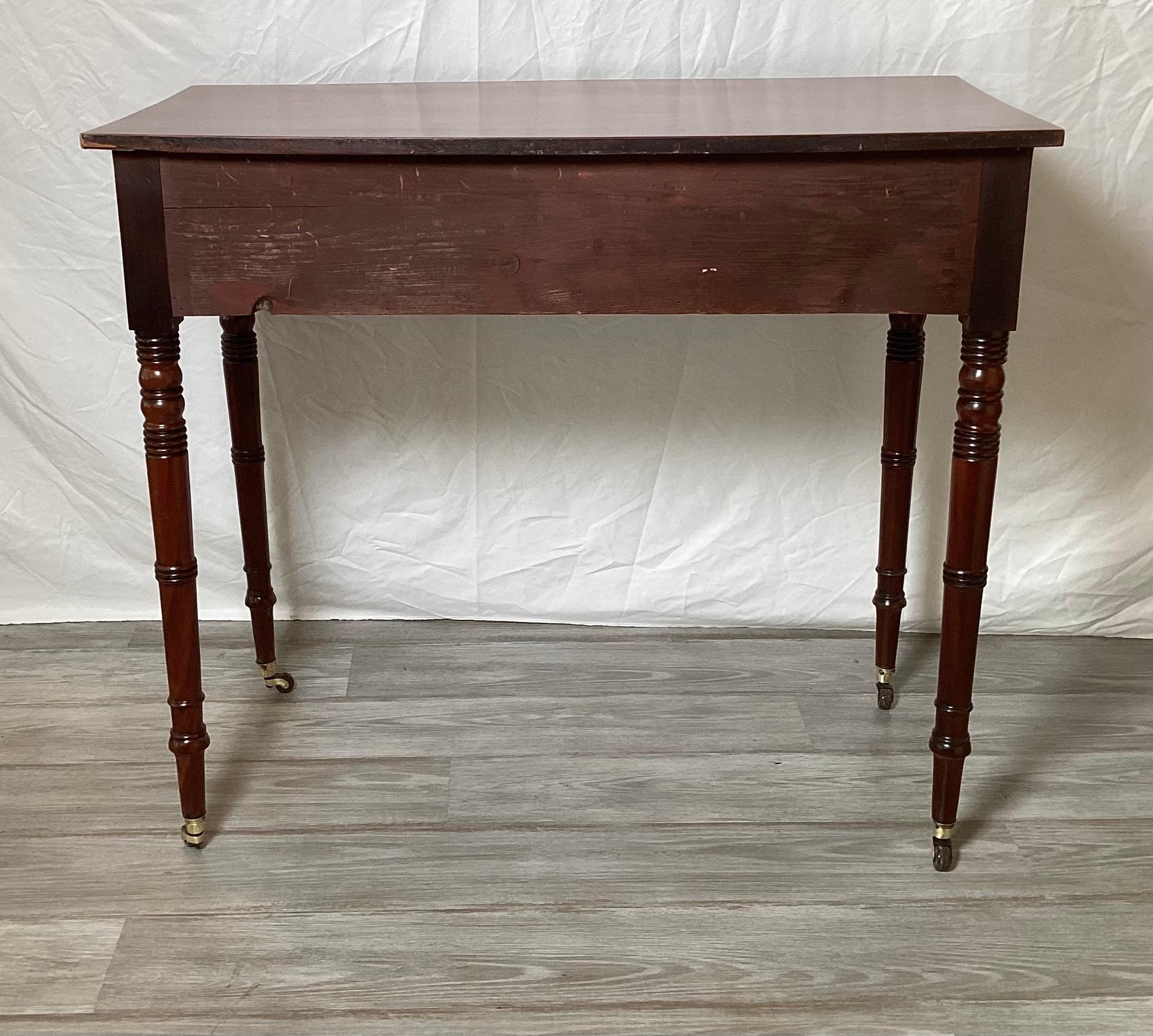 Brass Federal 2 Drawer Huntboard, Serving Table For Sale
