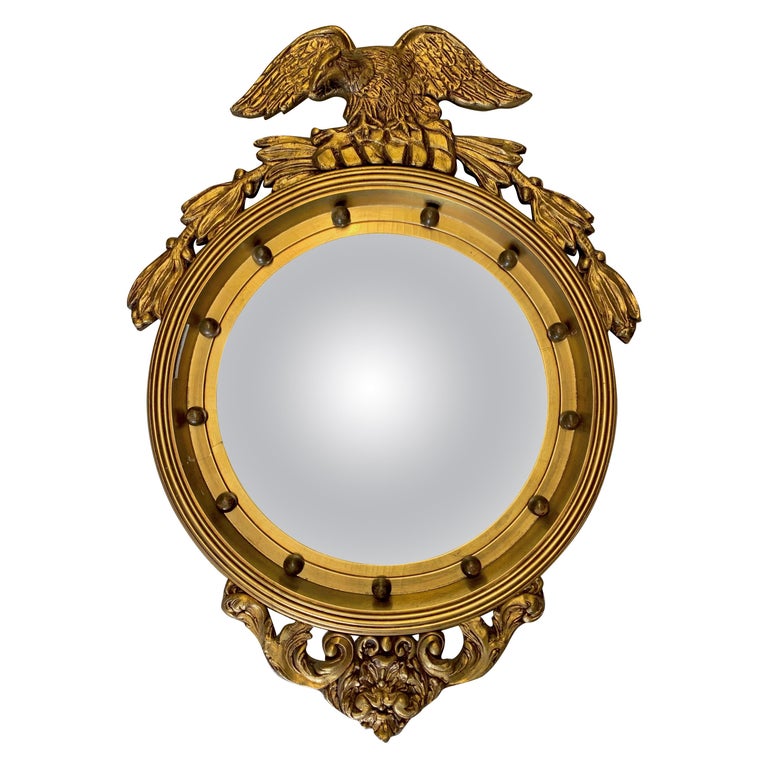 Federal Antique Carved Giltwood Convex Eagle Mirror at 1stDibs antique eagle mirror, antique