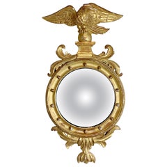 Federal Antique Giltwood Eagle Convex Mirror