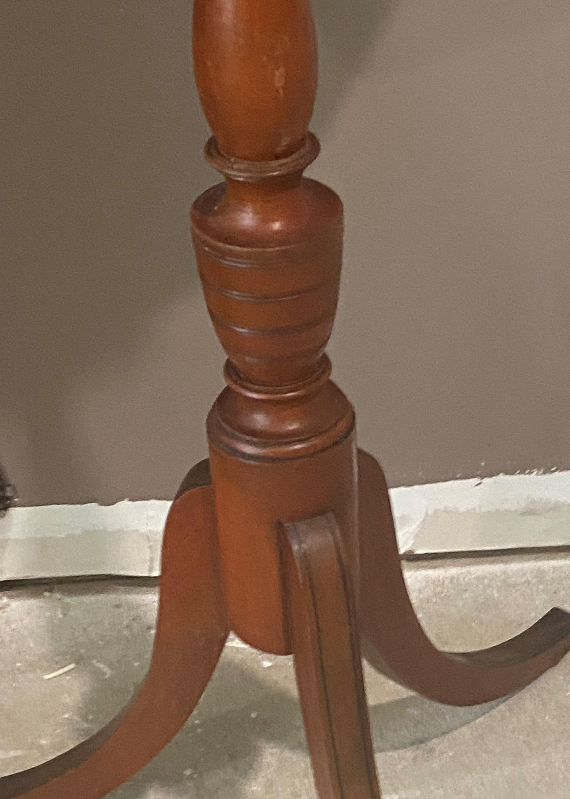 Carved Federal Birch and Inlaid Candlestand, New Hampshire, circa 1815