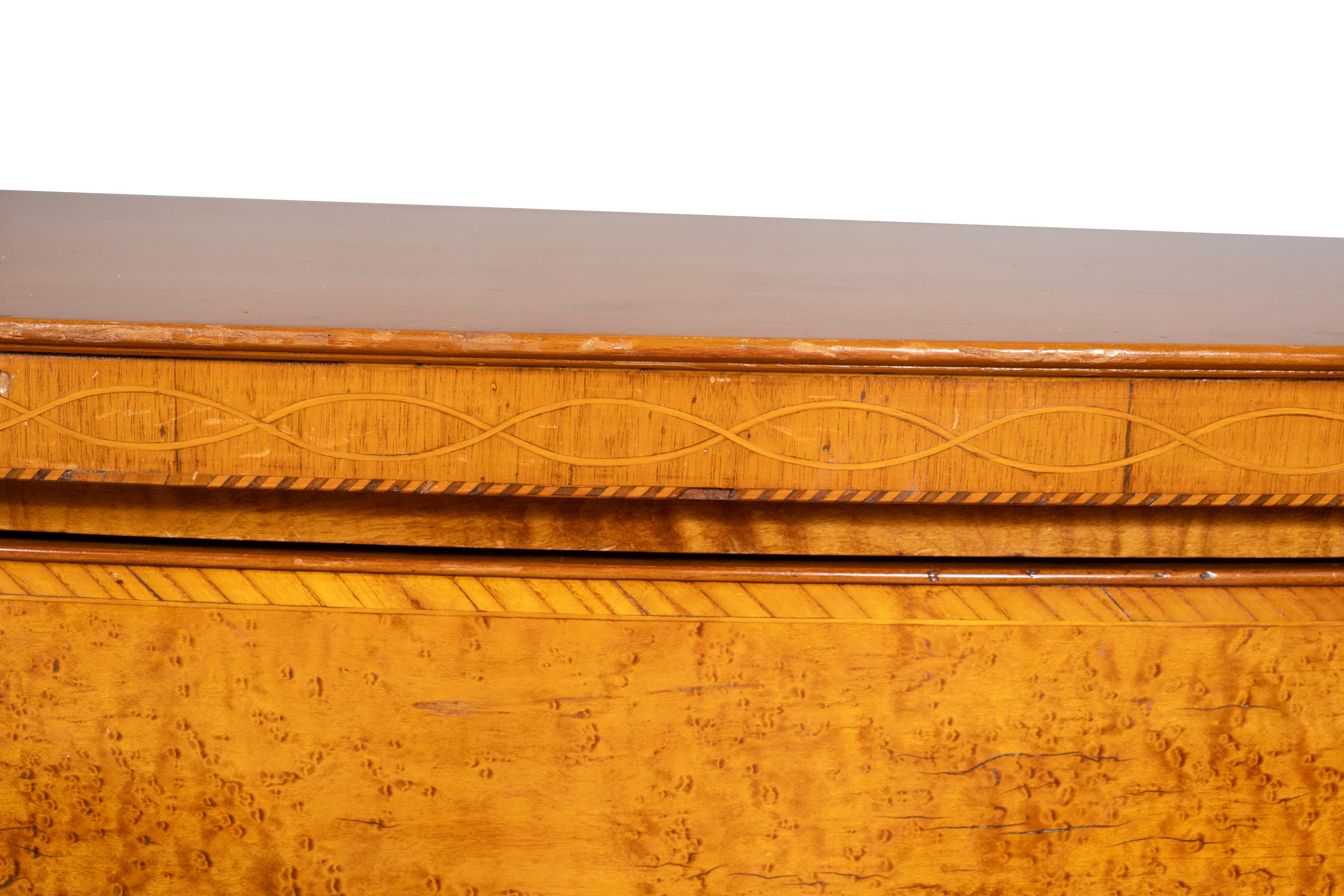 Federal Birdseye Maple Bow Front Chest Of Drawers For Sale 4