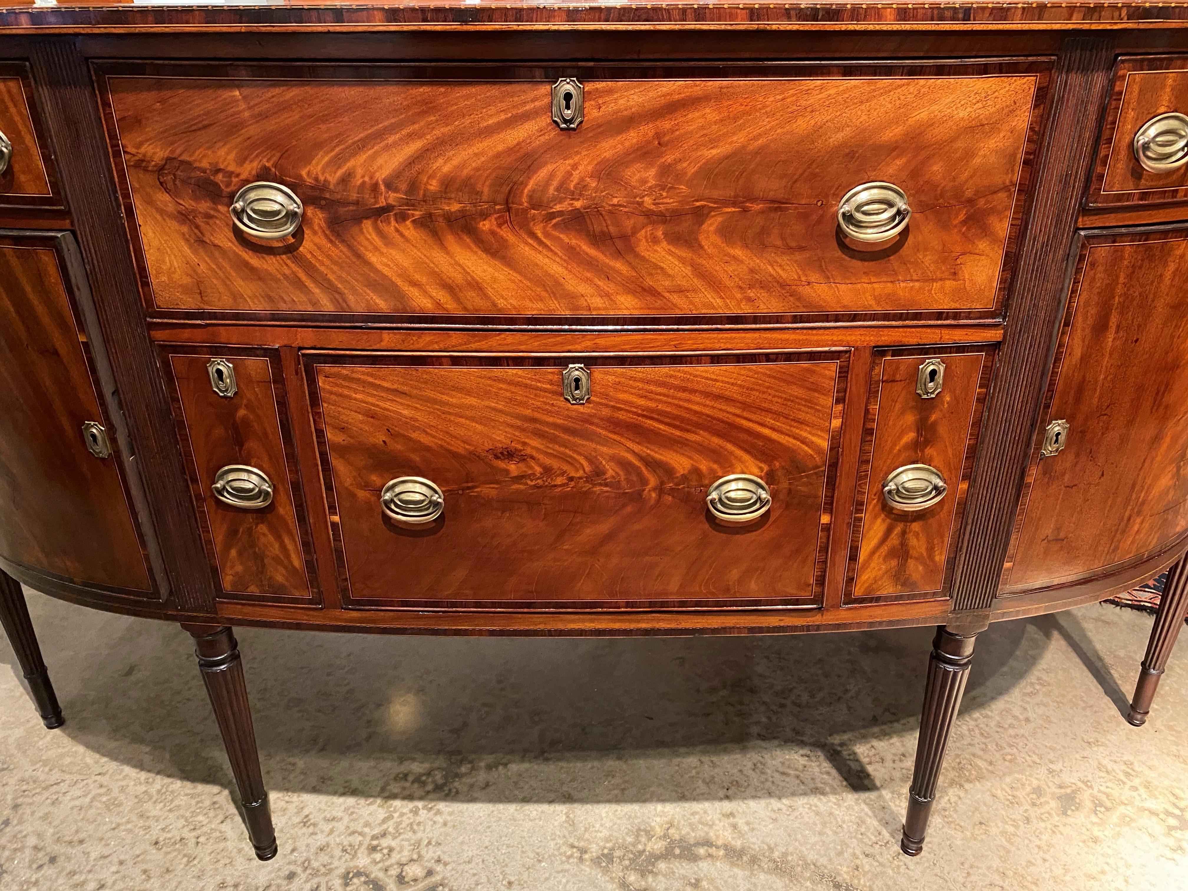18th Century Federal Boston Mahogany Sideboard Attributed to the Seymour Workshop
