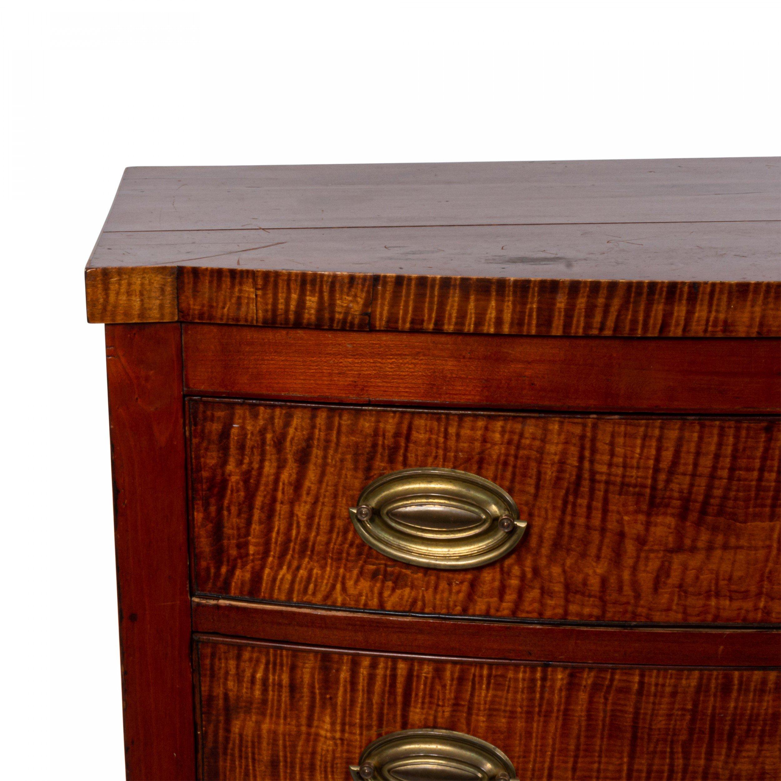 Maple Federal Bowed Front Mahogany Chest of Drawers