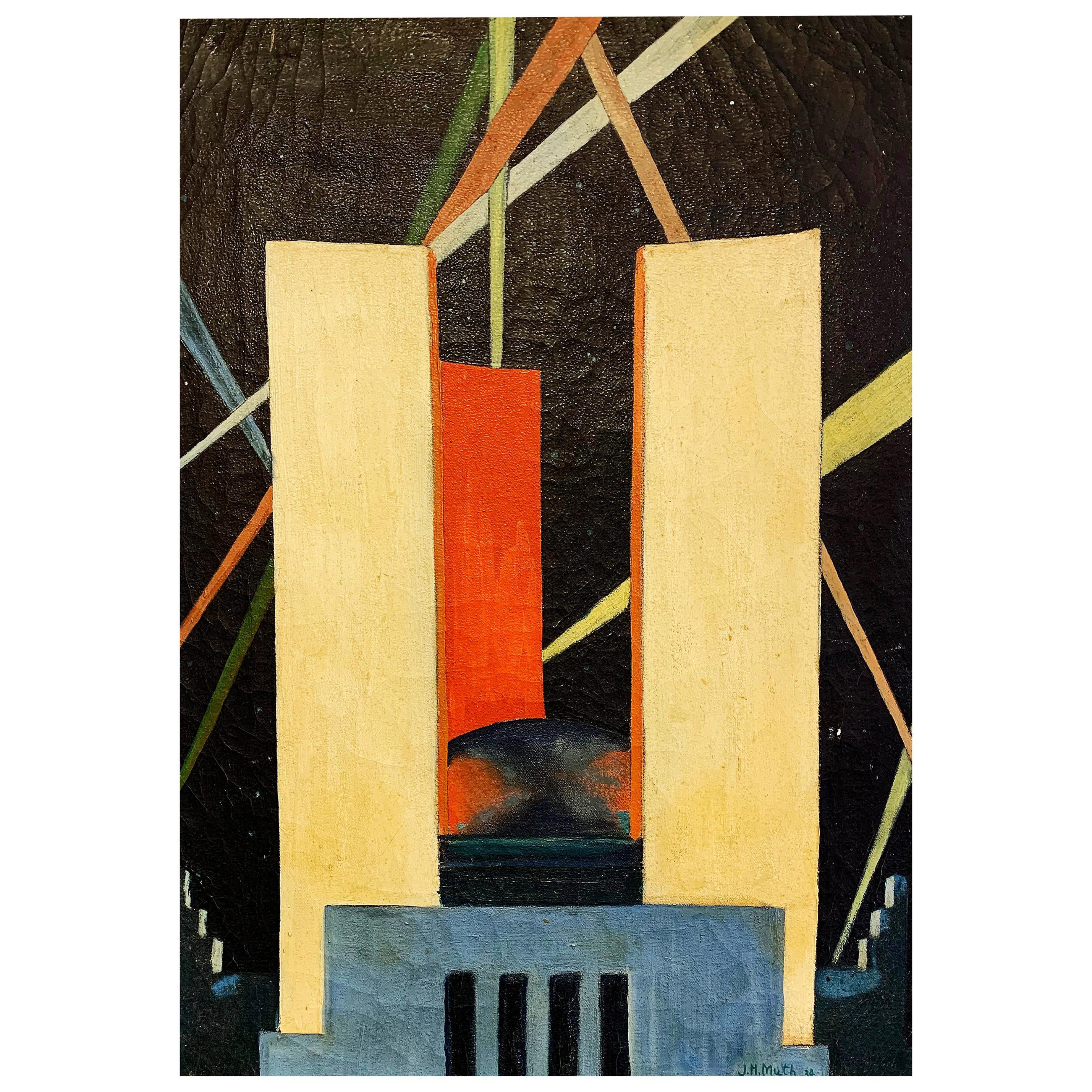 „Federal Building, Century of Progress Exposition“, brillantes Art-Déco-Gemälde