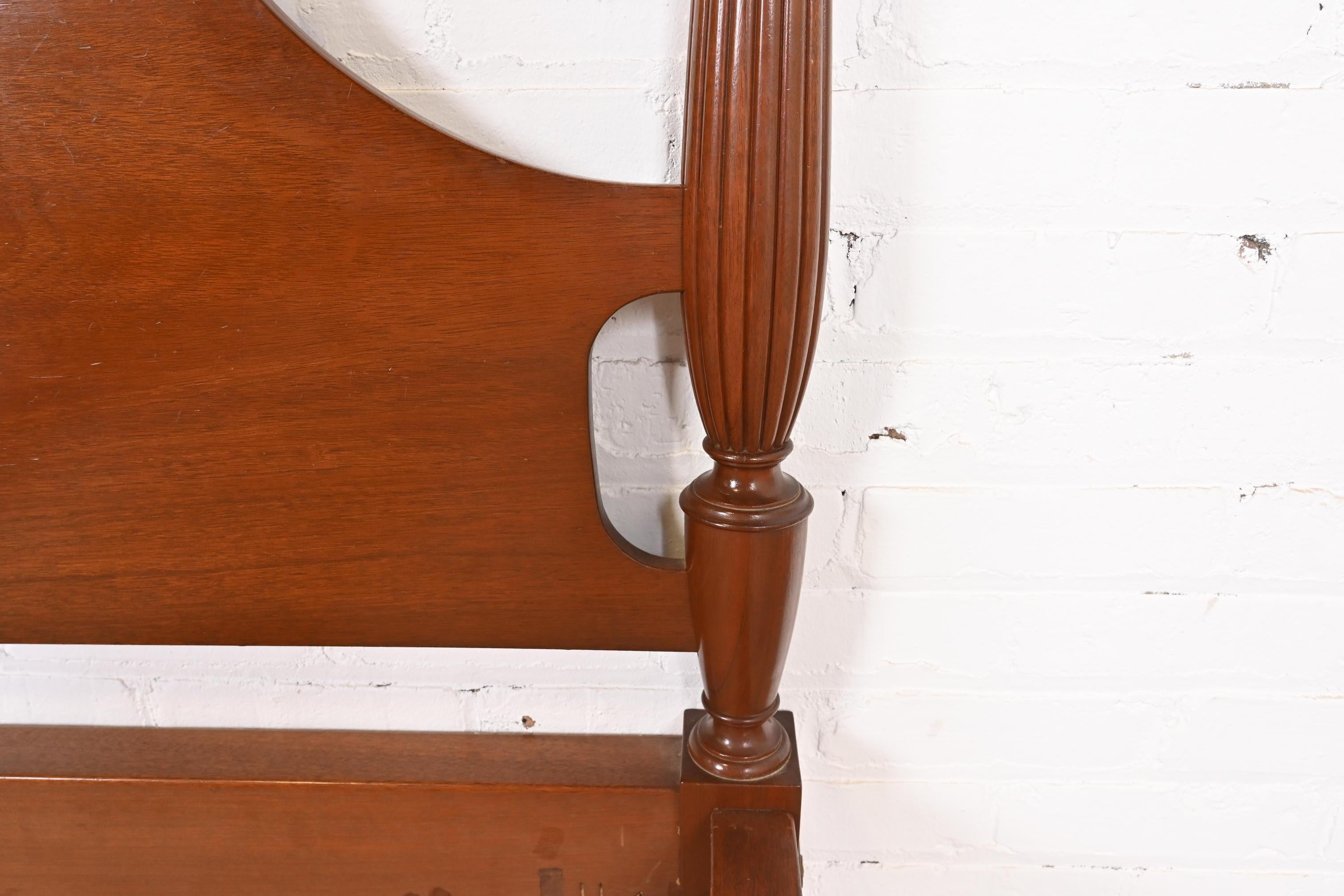 Federal Carved Mahogany Twin Poster Beds, Pair 1