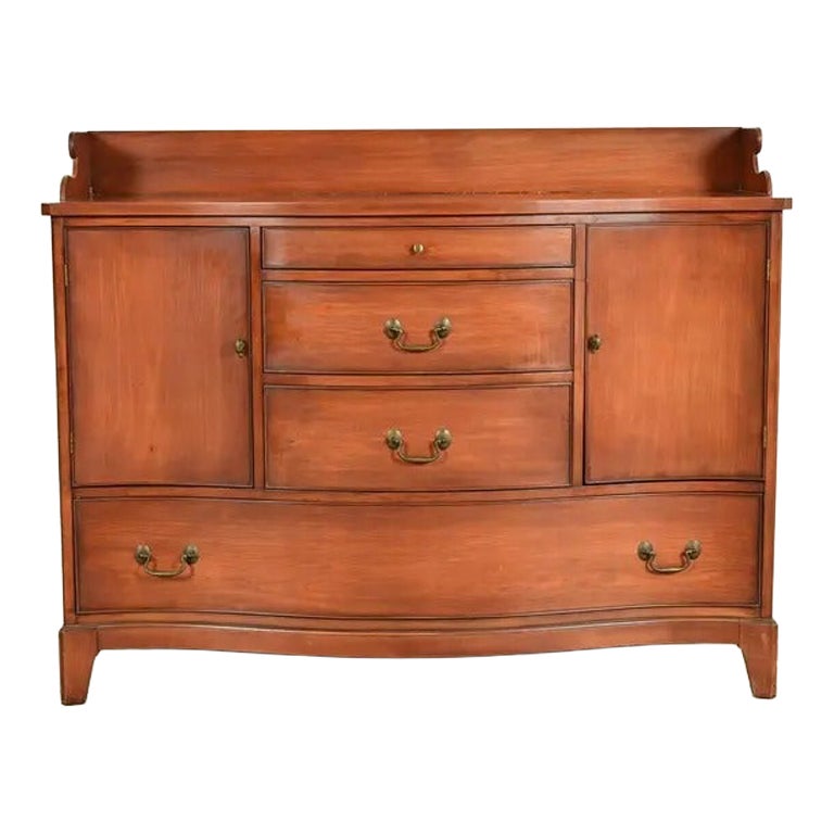 Federal Cherry Wood Serpentine Front Sideboard Buffet by Morganton, Circa 1950s