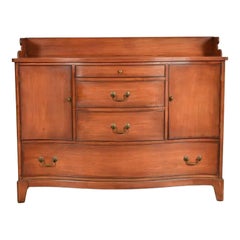 Federal Cherry Wood Serpentine Front Sideboard Buffet by Morganton, Circa 1950s