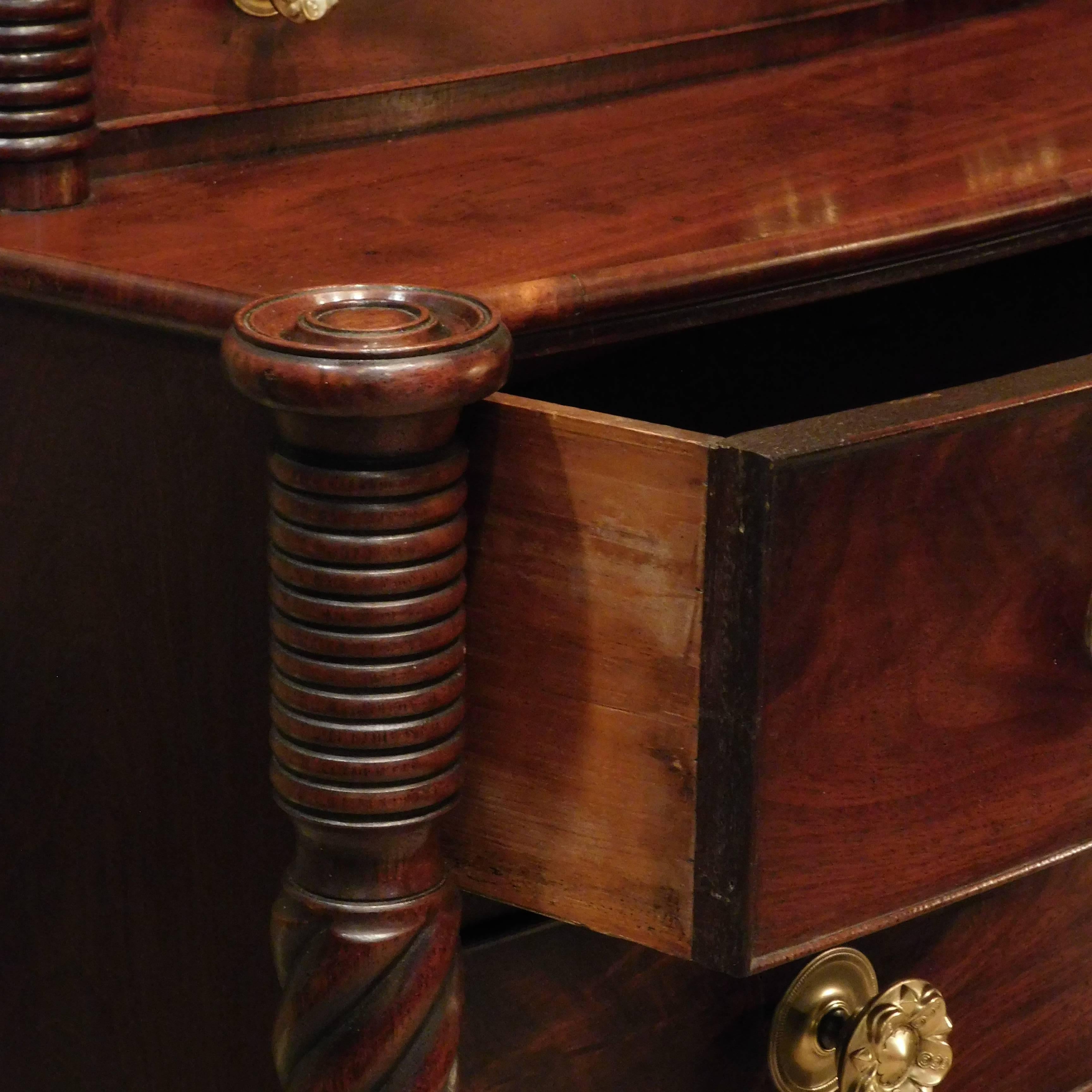 Federal Cookie-Corner Step-Back Chest, New England, circa 1810 For Sale 8