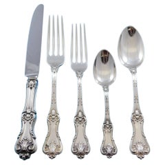 Antique Federal Cotillion by Fr. Smith Sterling Silver Flatware Set Service 62 Pc Dinner