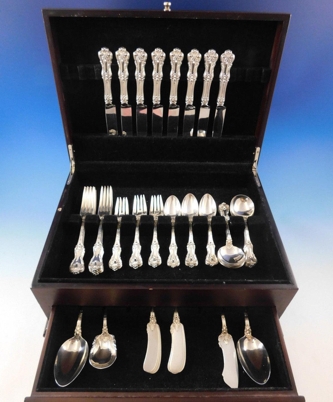 Federal Cotillion by Frank Smith sterling silver shell motif flatware set - 53 pieces. This set includes:

8 knives, 8 1/2