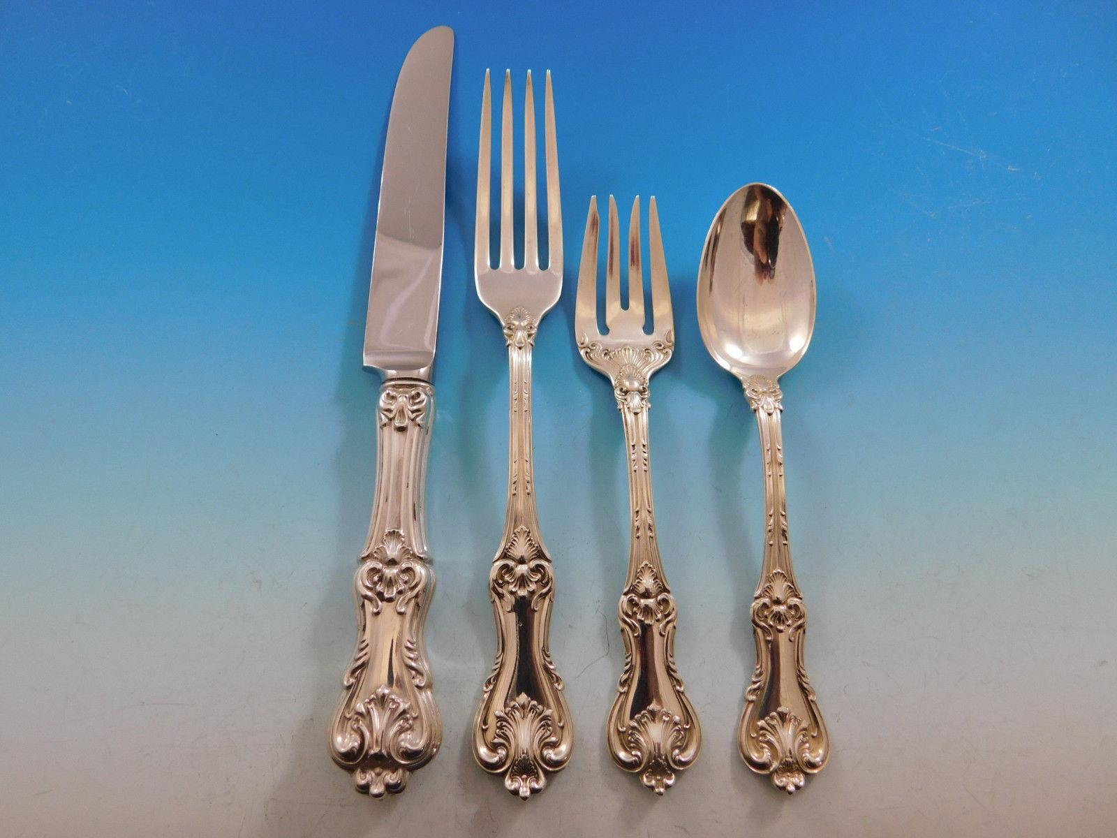 Federal Cotillion, Frank Smith Sterling Silver Flatware Set of 8 Service 53 Pcs In Excellent Condition In Big Bend, WI