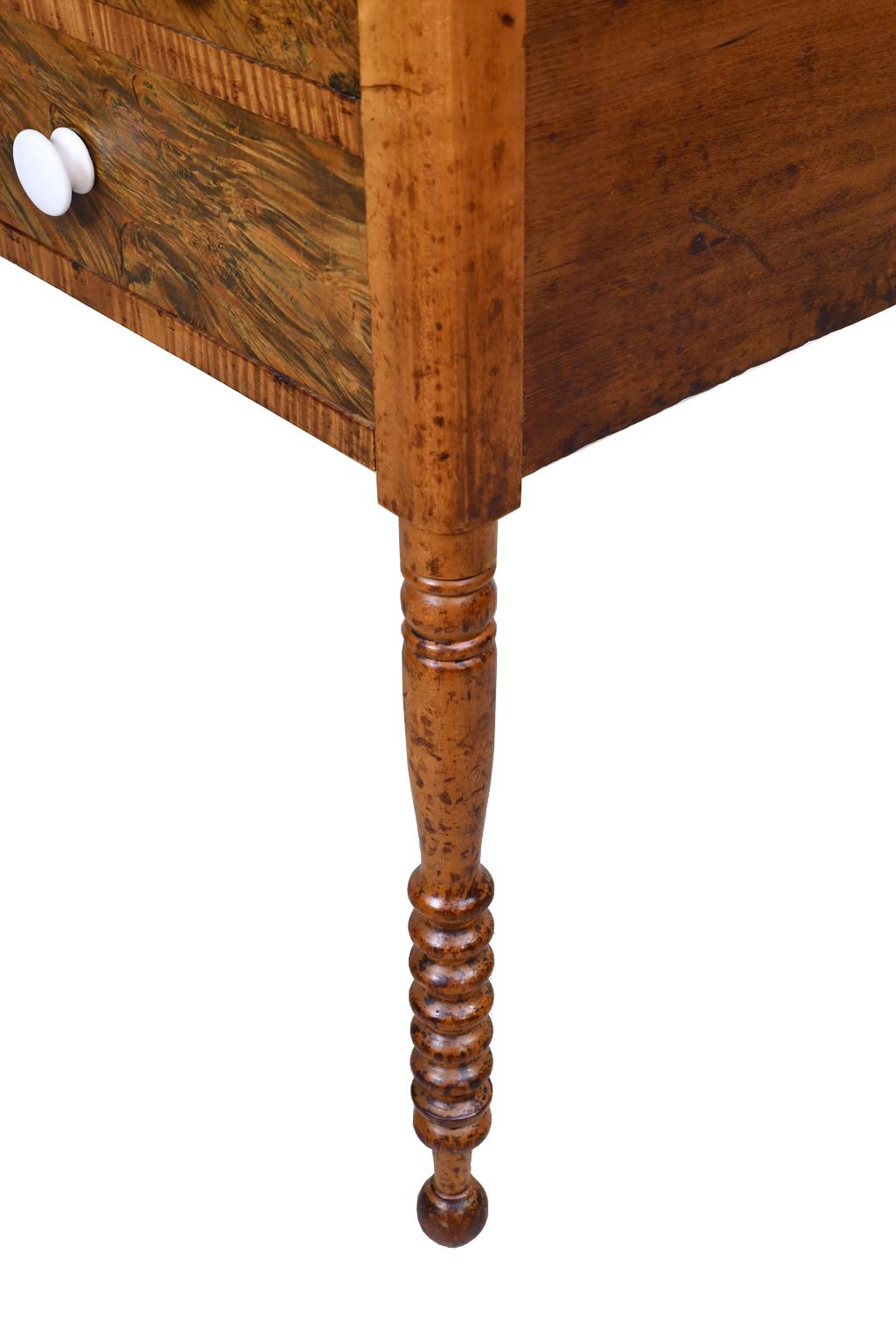 Federal Country Table or Nightstand in Fruitwood with Drawers, Pennsylvania 5