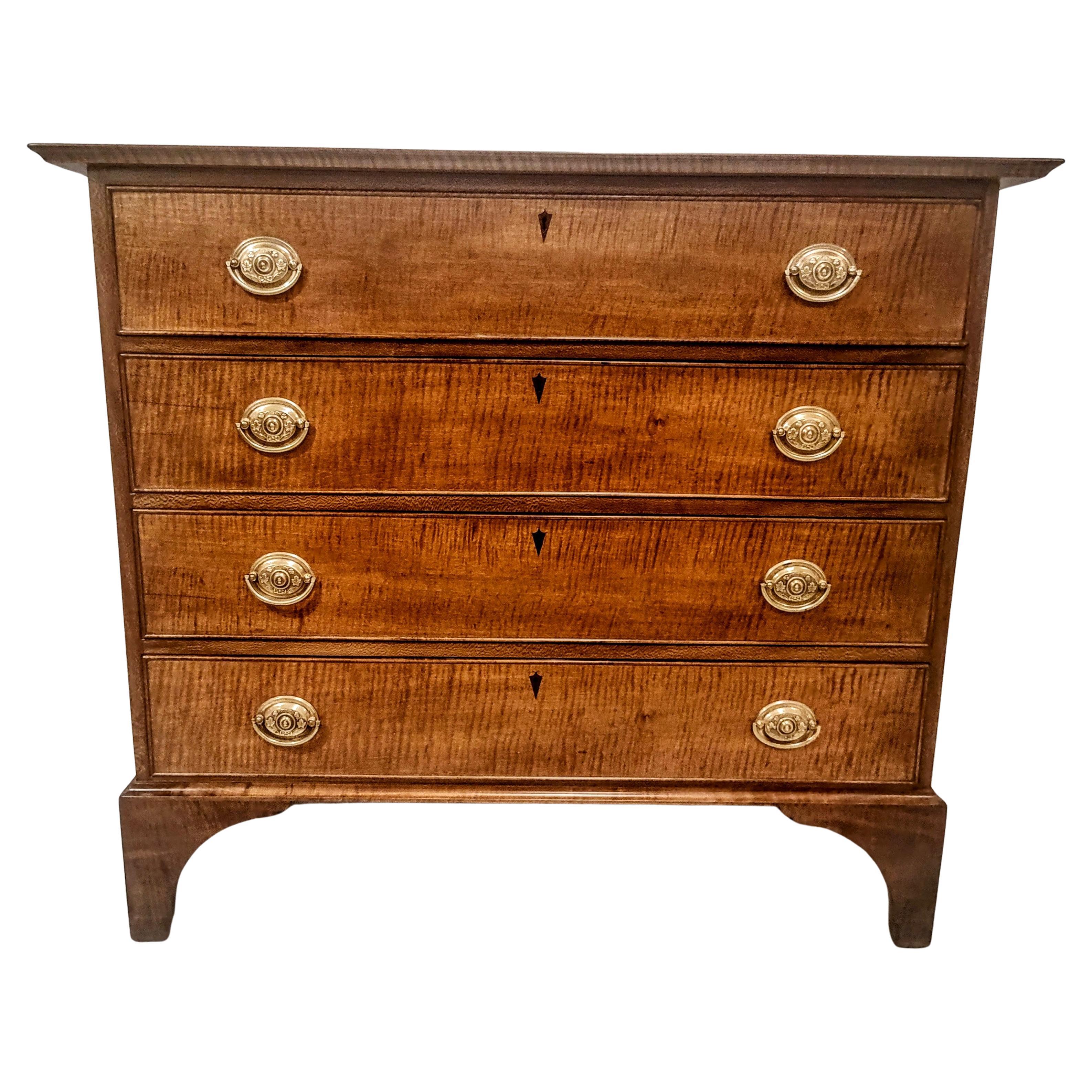 Federal Figured Maple Chest For Sale