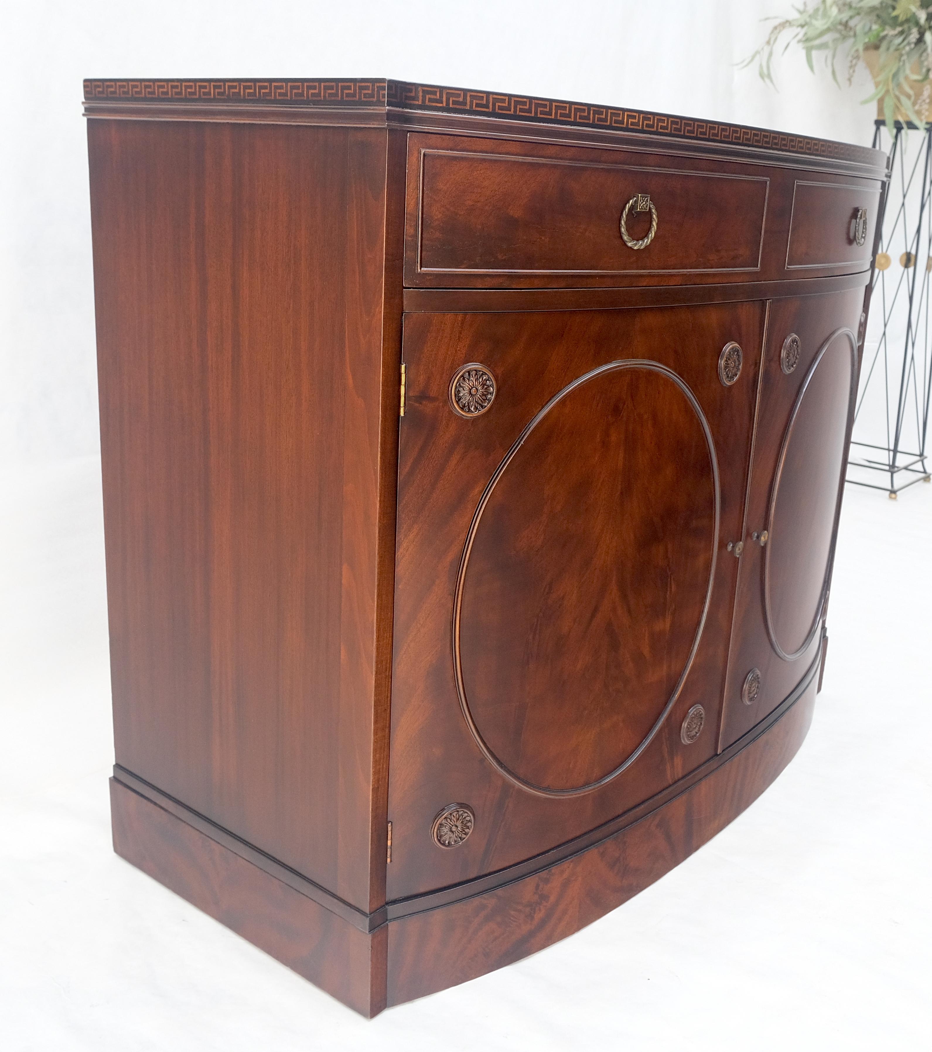 Feder Flame Crotch Mahogany Bow Front Double Door Sideboard MINT! in vendita 3