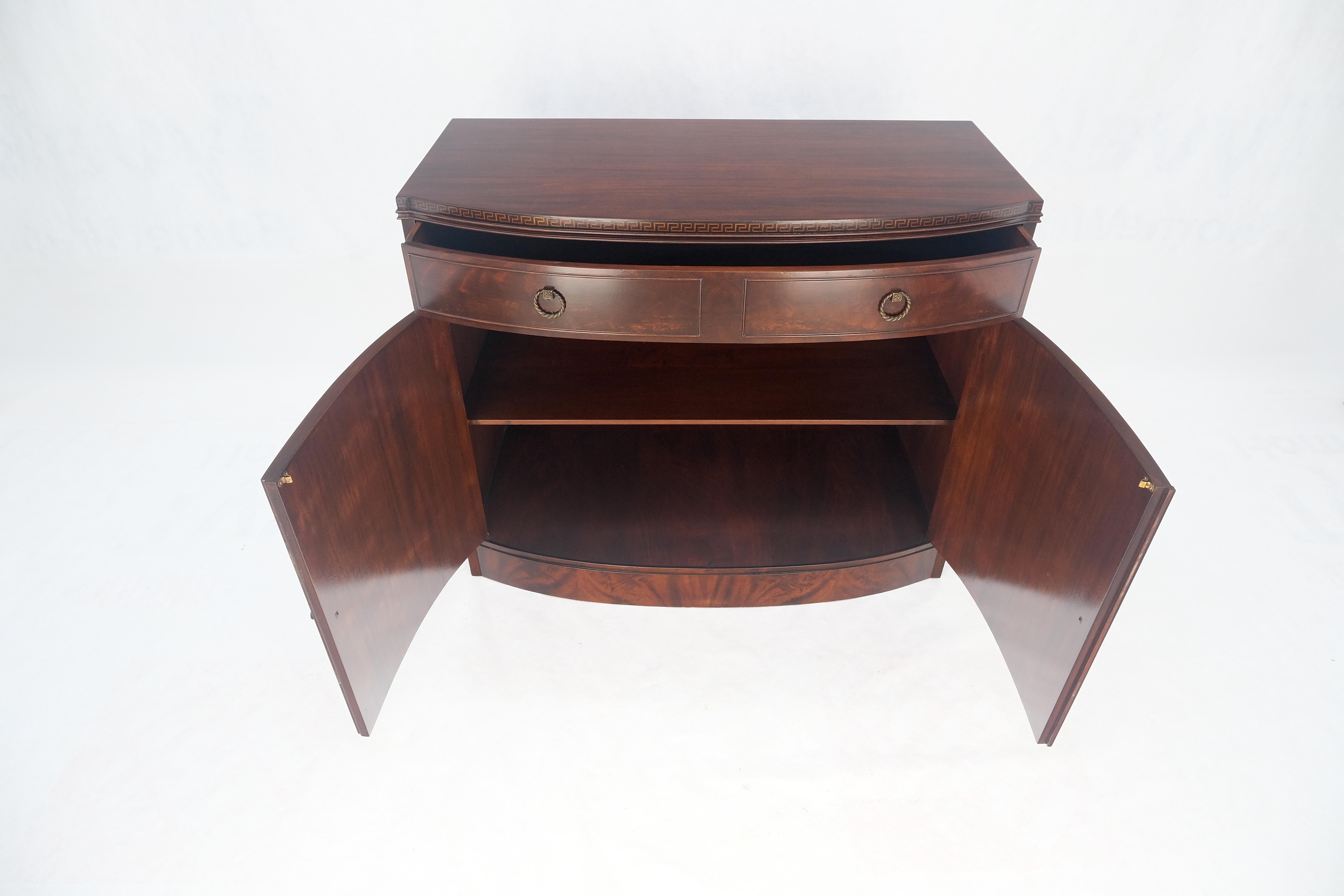 Feder Flame Crotch Mahogany Bow Front Double Door Sideboard MINT! in vendita 5