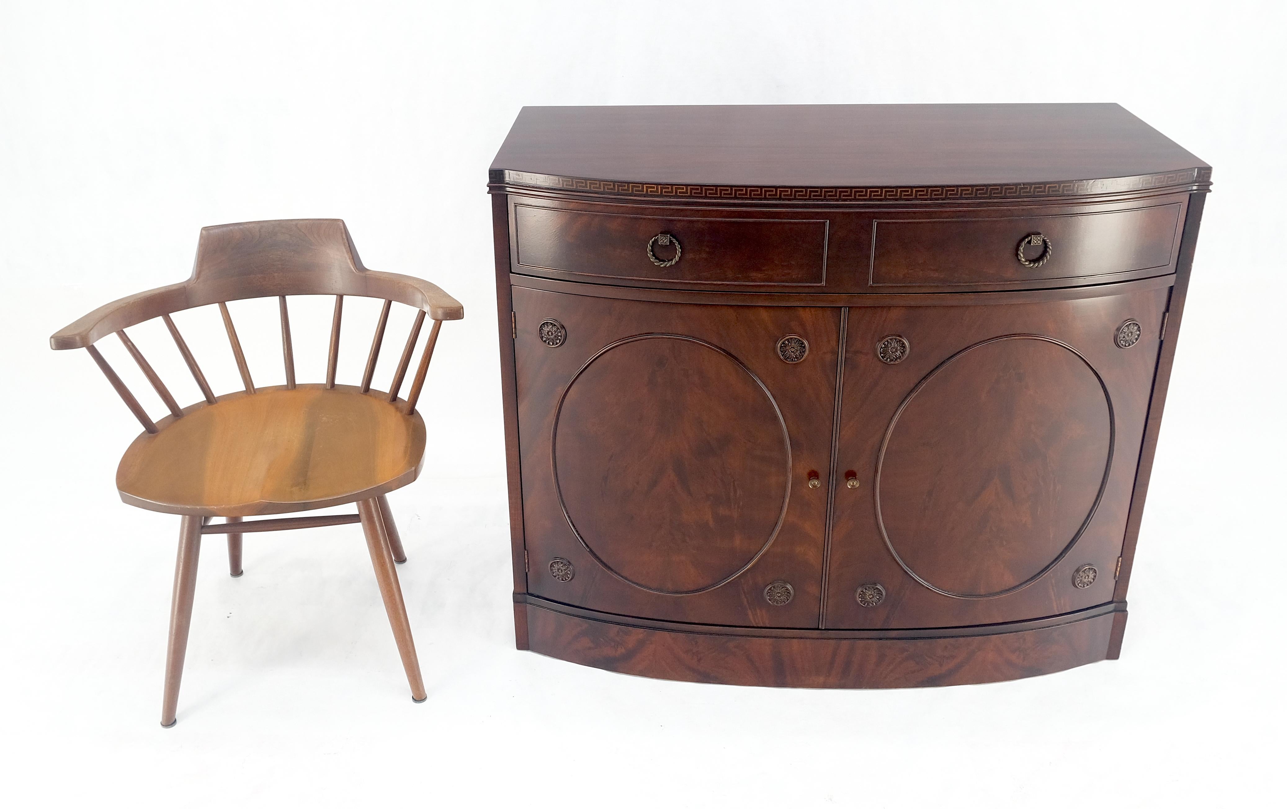 Feder Flame Crotch Mahogany Bow Front Double Door Sideboard MINT! in vendita 7