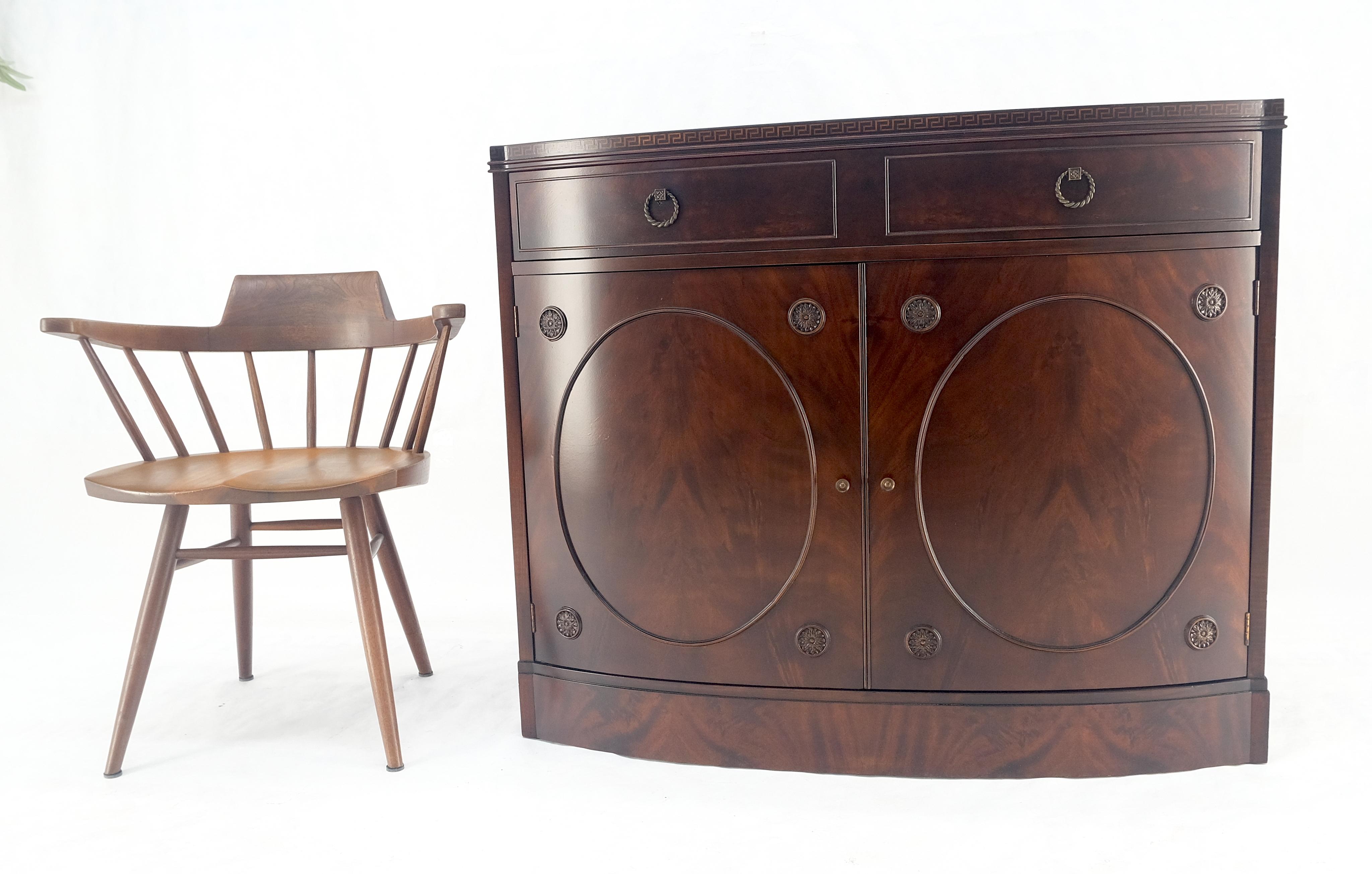 Feder Flame Crotch Mahogany Bow Front Double Door Sideboard MINT! in vendita 8