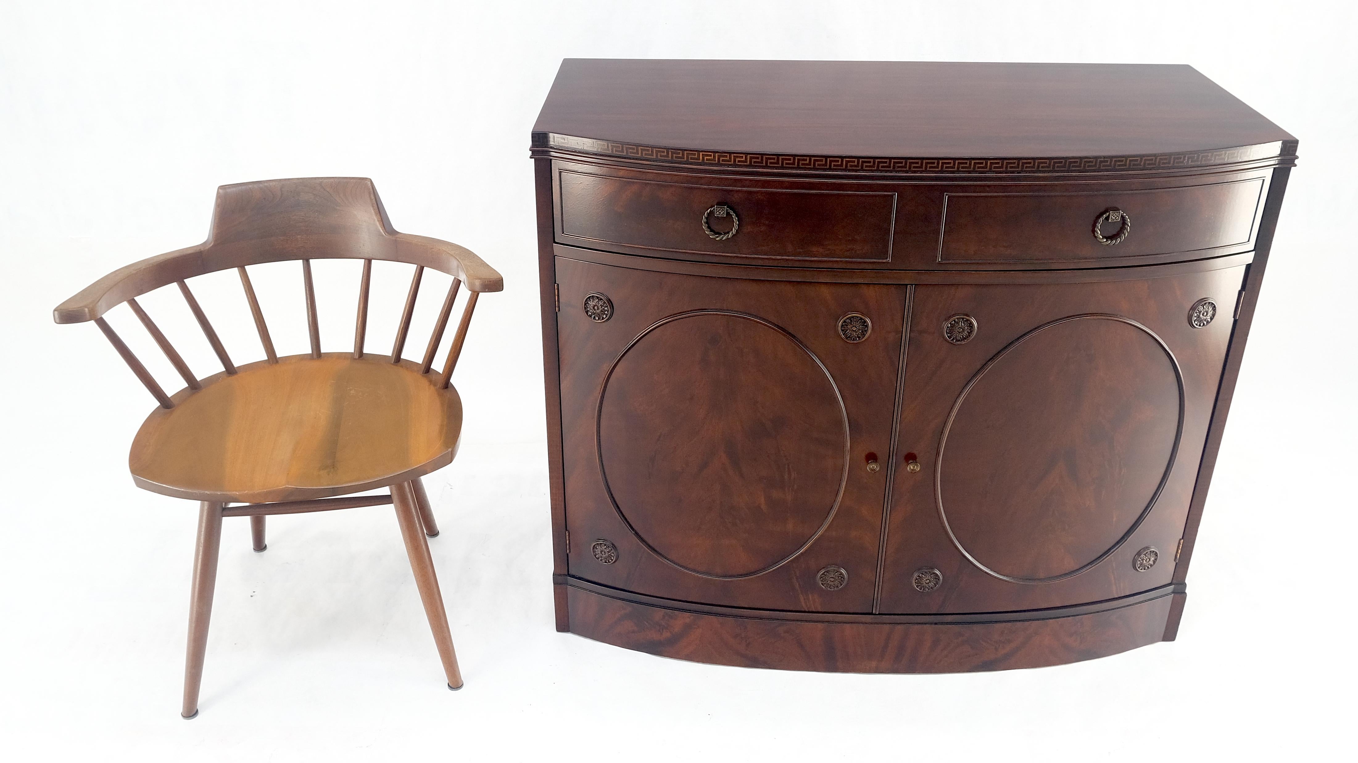 Feder Flame Crotch Mahogany Bow Front Double Door Sideboard MINT! in vendita 9