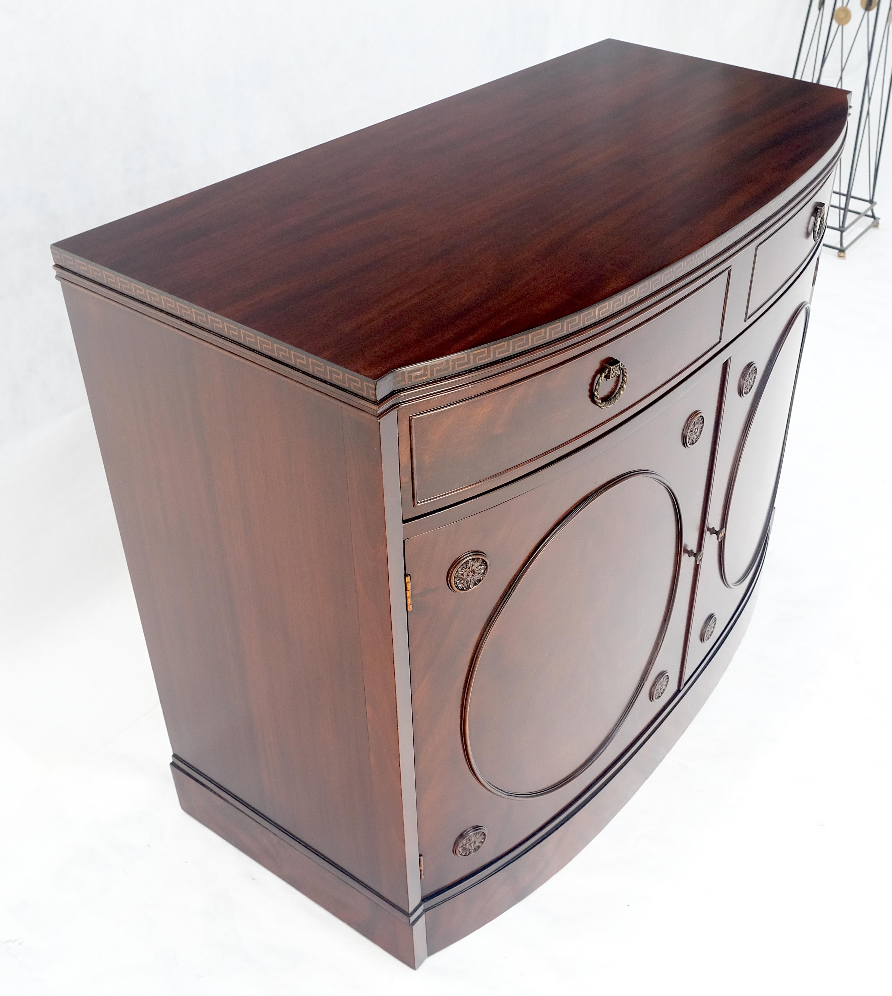 Feder Flame Crotch Mahogany Bow Front Double Door Sideboard MINT! in vendita 2