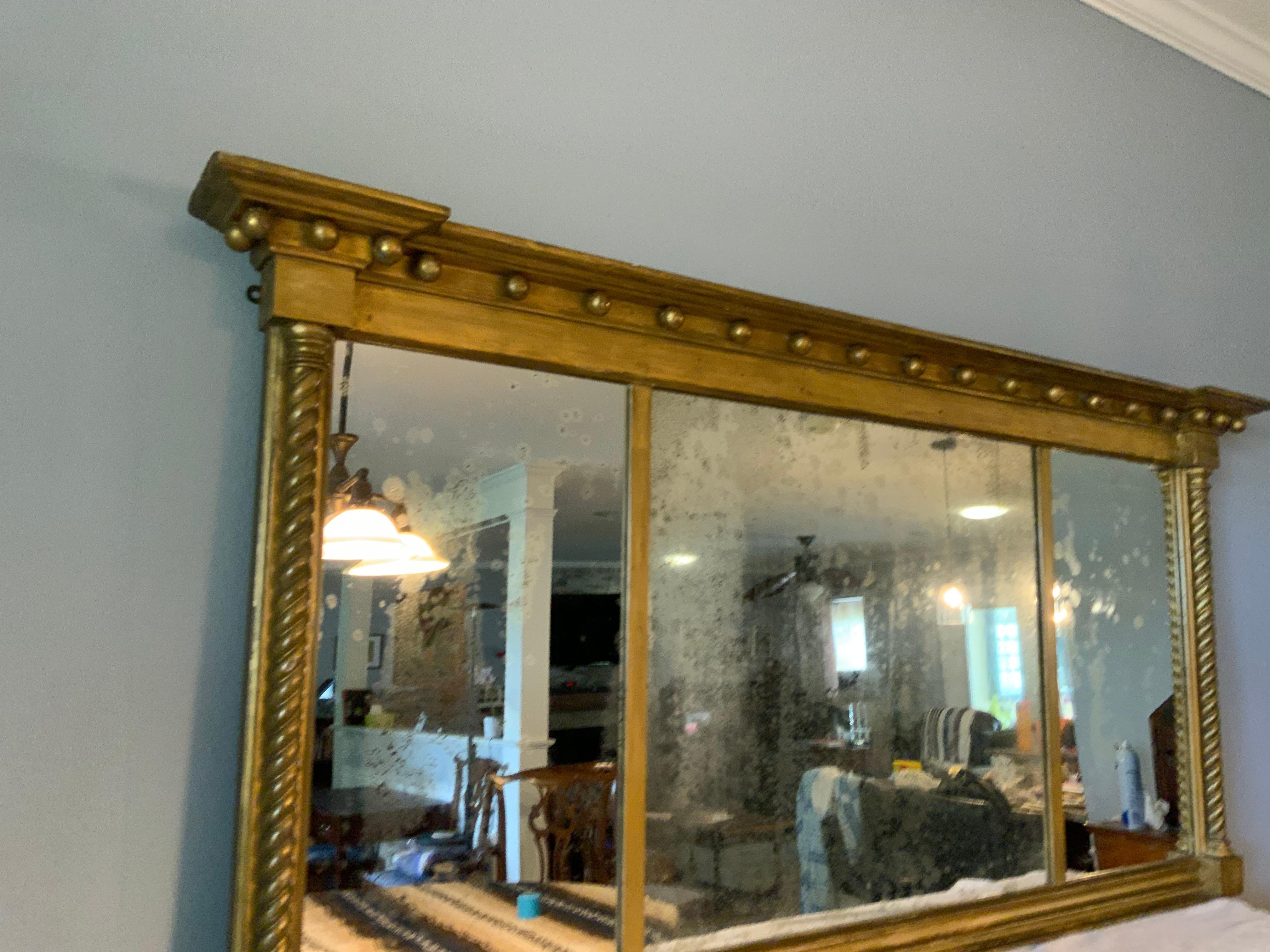 19th Century Federal Gilt Over Mantle Mirror For Sale