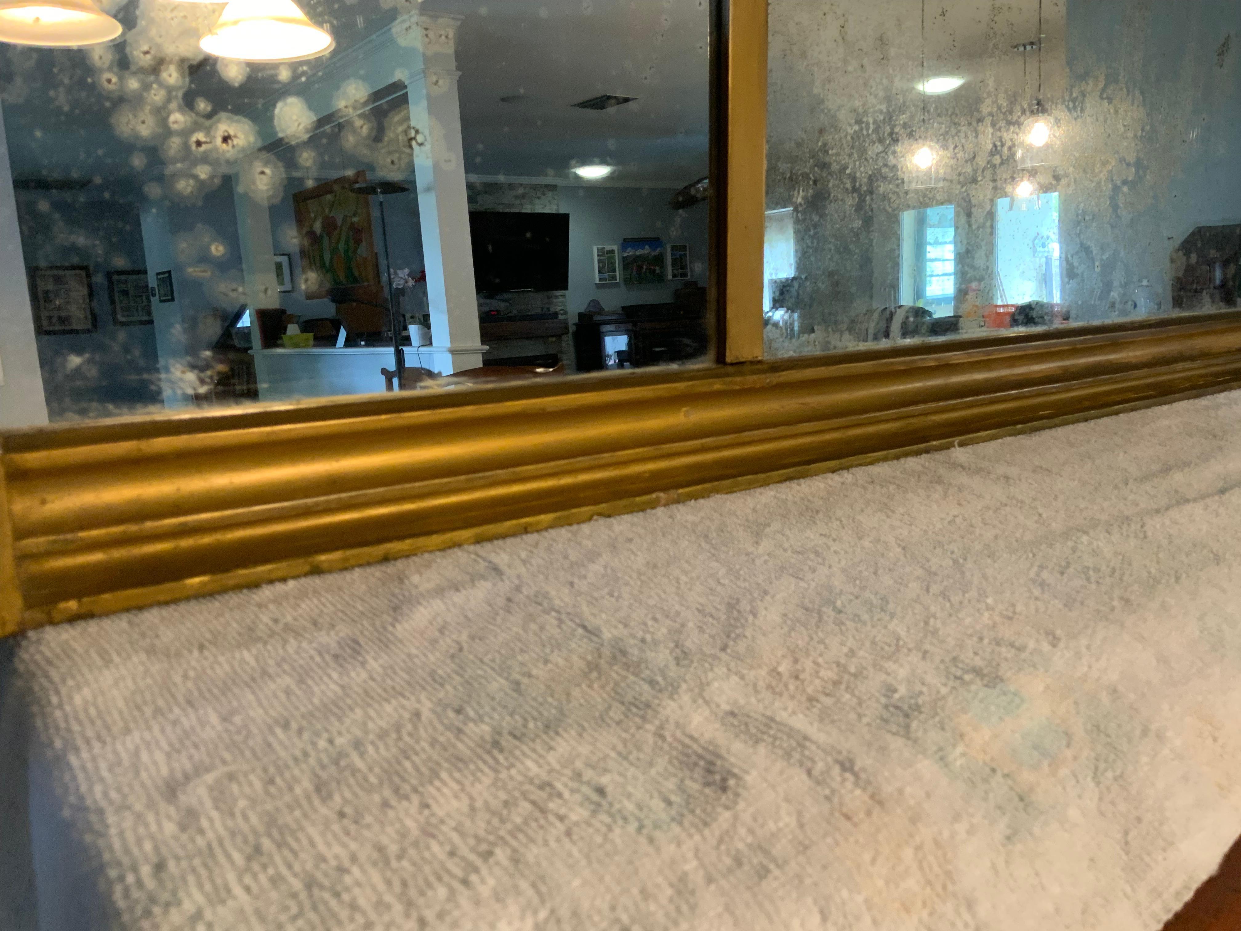 Gold Leaf Federal Gilt Over Mantle Mirror For Sale
