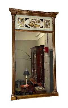 Federal Gilt-Wood & Eglomise Painted Mirror