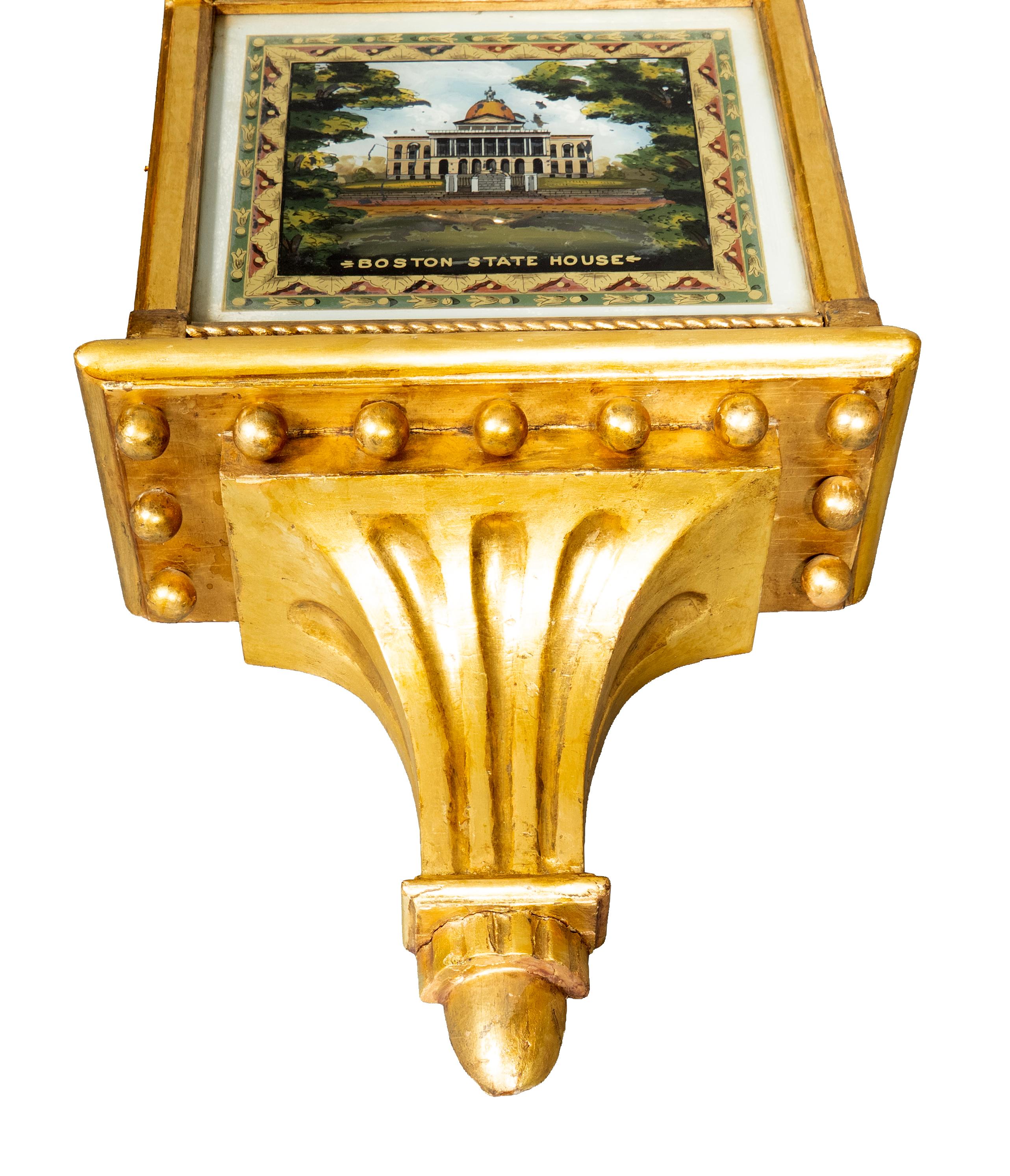 Metal Federal Giltwood Banjo Clock For Sale