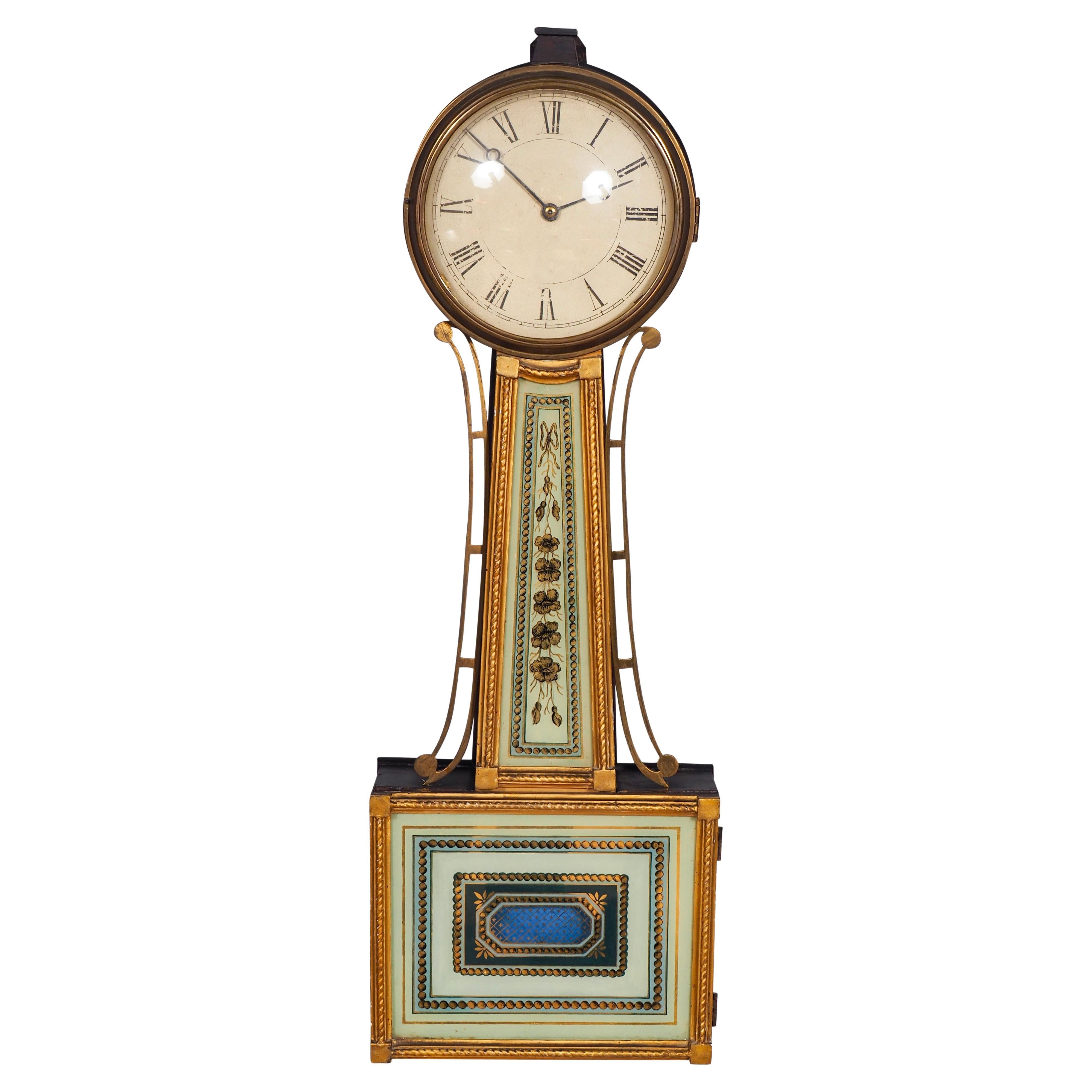 Horloge banjo en bois doré fédéral